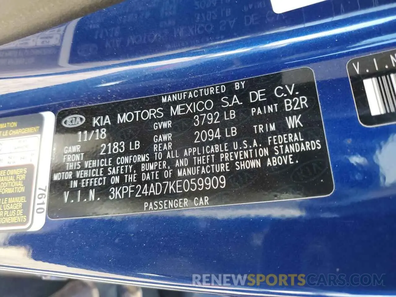 12 Фотография поврежденного автомобиля 3KPF24AD7KE059909 KIA FORTE 2019
