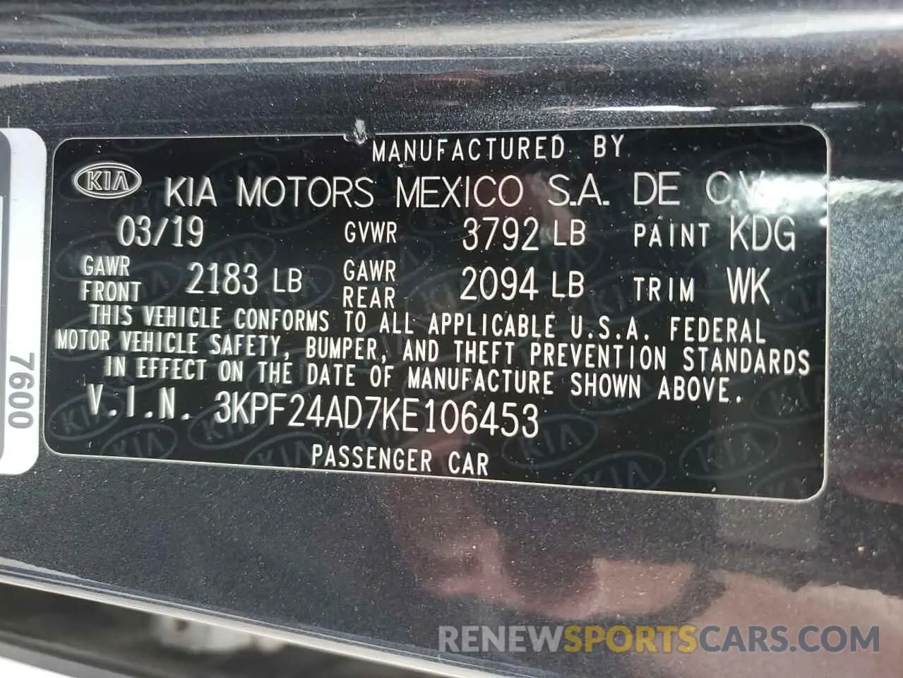 12 Фотография поврежденного автомобиля 3KPF24AD7KE106453 KIA FORTE 2019