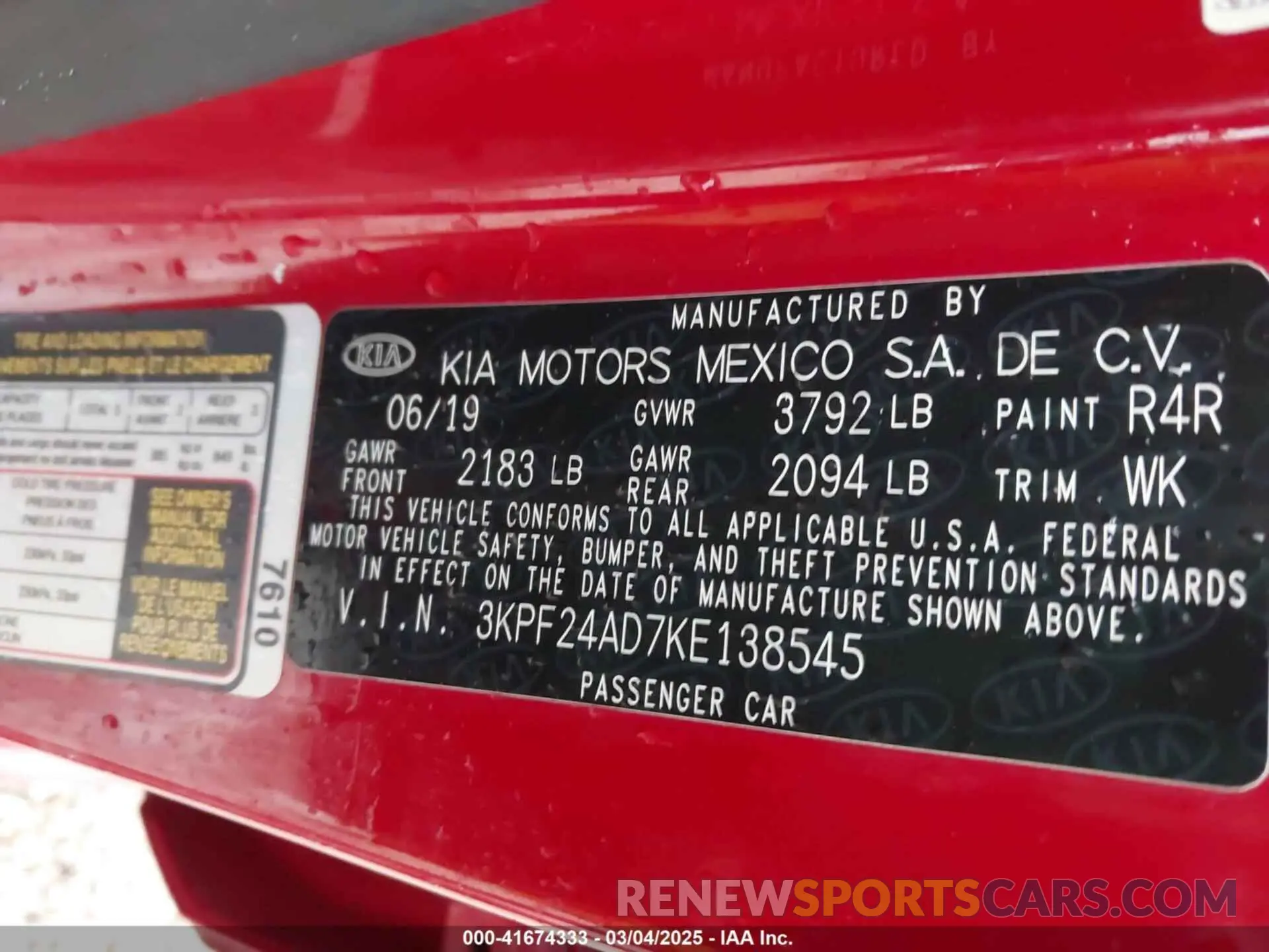 9 Фотография поврежденного автомобиля 3KPF24AD7KE138545 KIA FORTE 2019