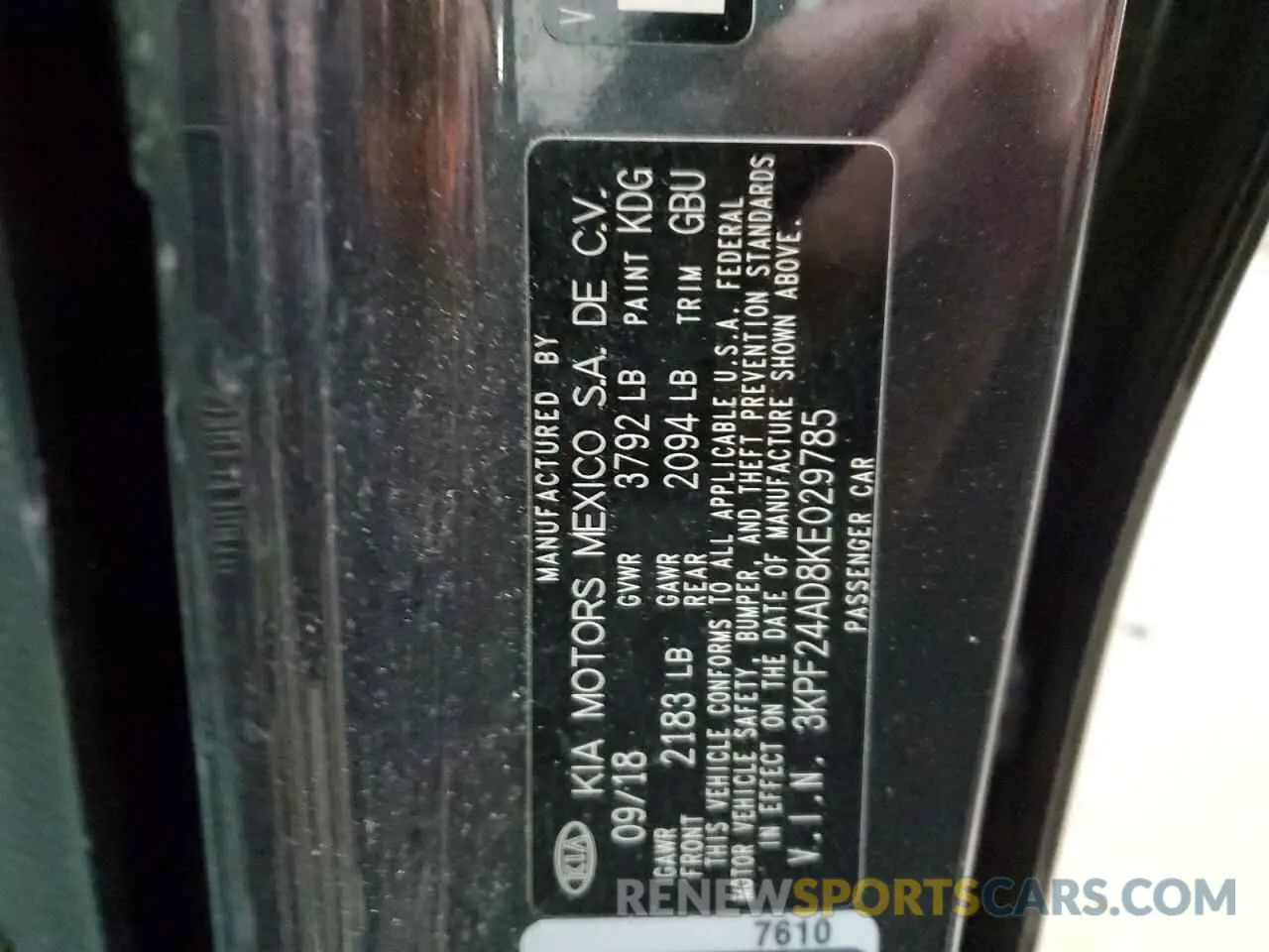 13 Photograph of a damaged car 3KPF24AD8KE029785 KIA FORTE 2019