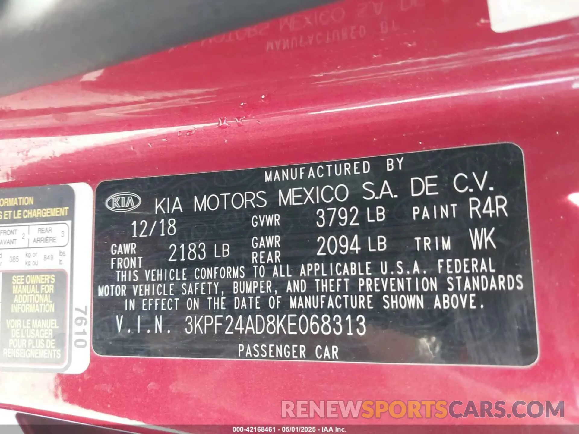 9 Фотография поврежденного автомобиля 3KPF24AD8KE068313 KIA FORTE 2019