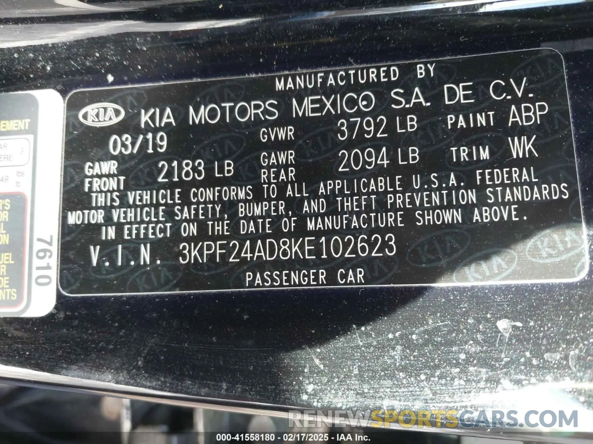 9 Photograph of a damaged car 3KPF24AD8KE102623 KIA FORTE 2019