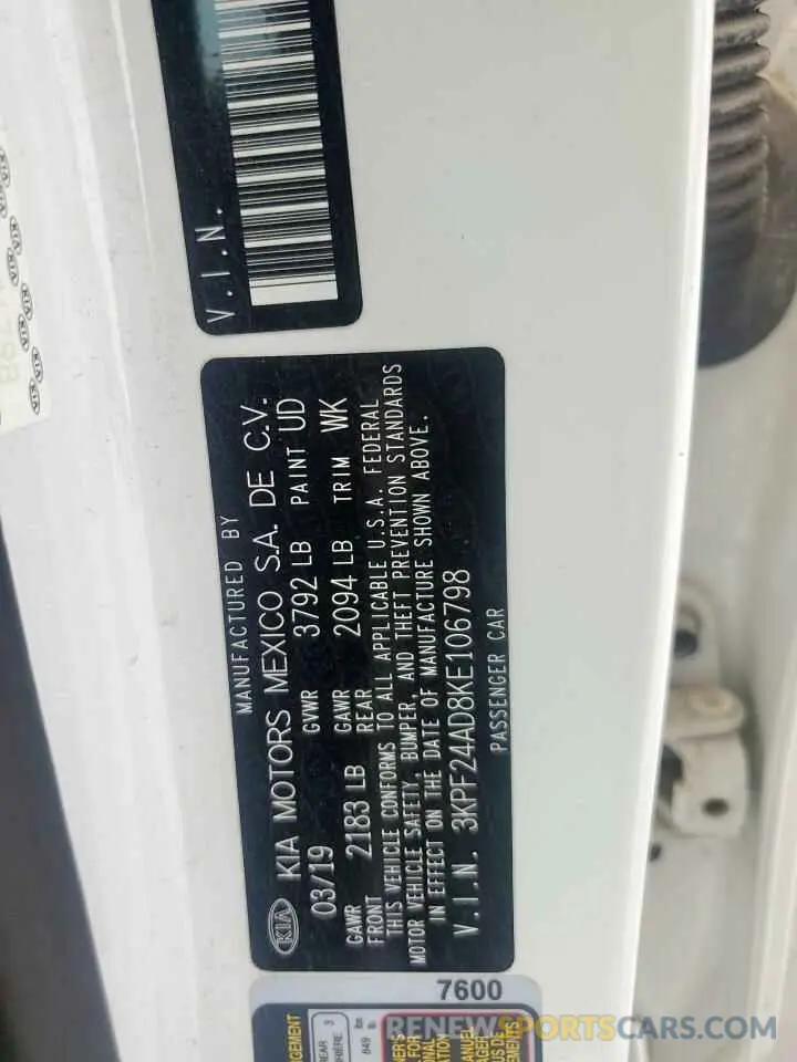 12 Фотография поврежденного автомобиля 3KPF24AD8KE106798 KIA FORTE 2019
