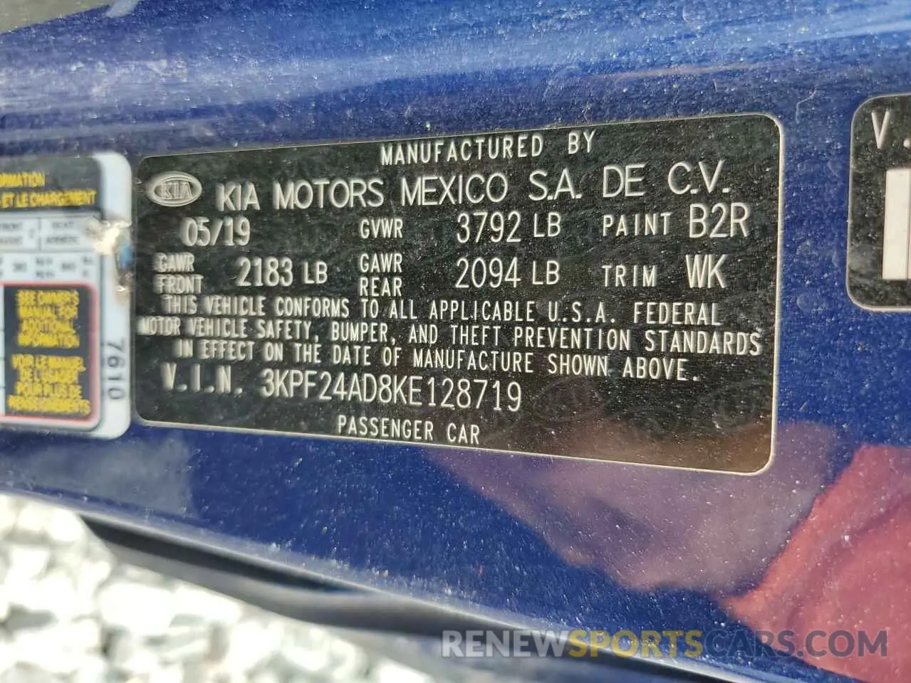 13 Фотография поврежденного автомобиля 3KPF24AD8KE128719 KIA FORTE 2019