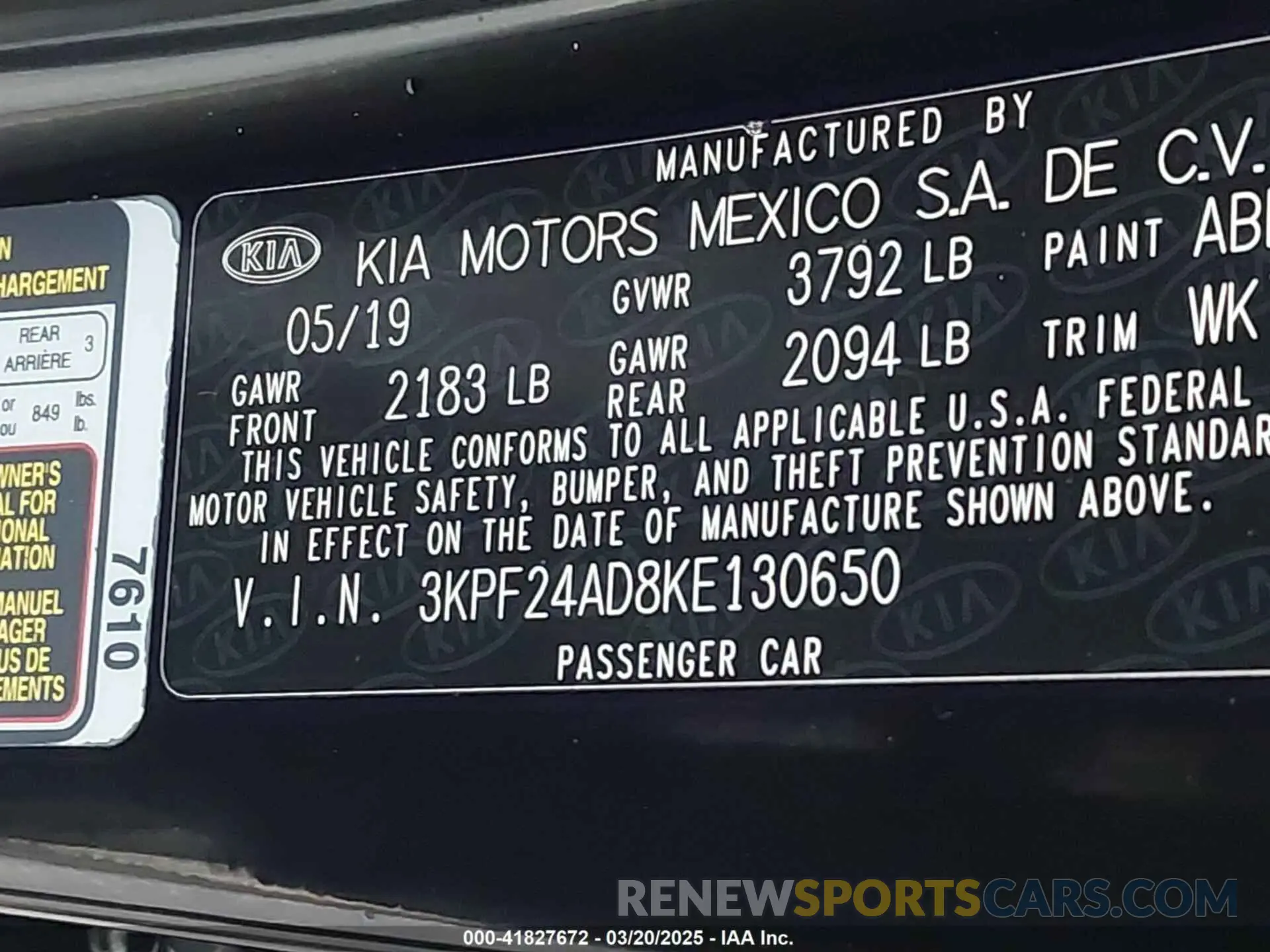 9 Photograph of a damaged car 3KPF24AD8KE130650 KIA FORTE 2019