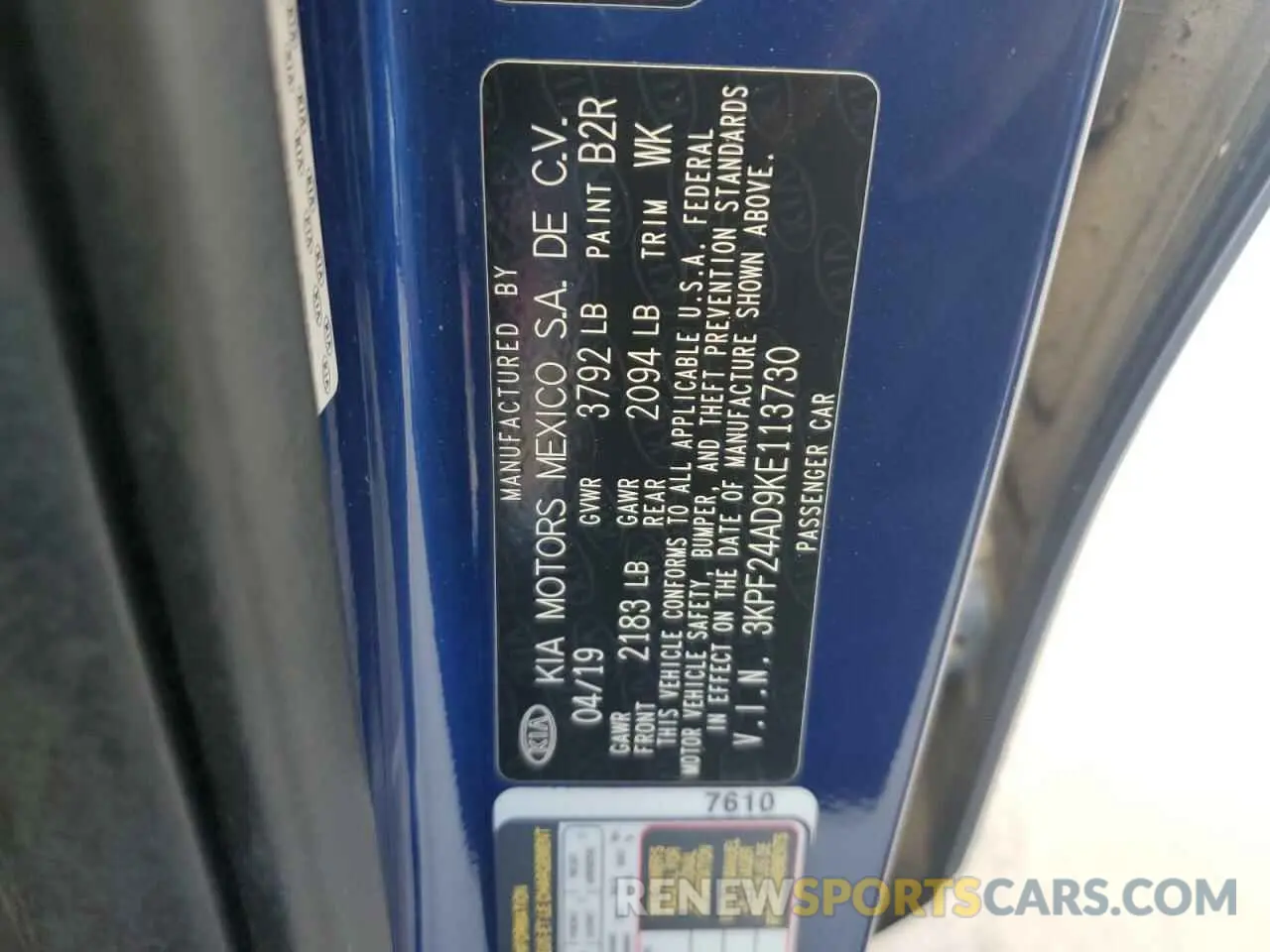 12 Фотография поврежденного автомобиля 3KPF24AD9KE113730 KIA FORTE 2019