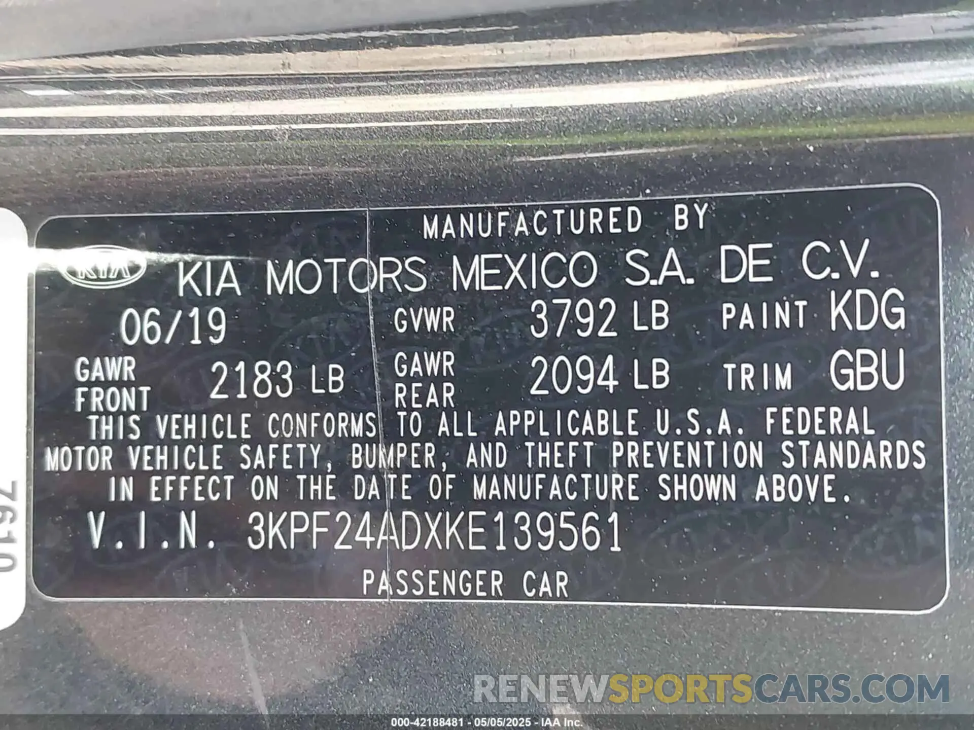 9 Photograph of a damaged car 3KPF24ADXKE139561 KIA FORTE 2019
