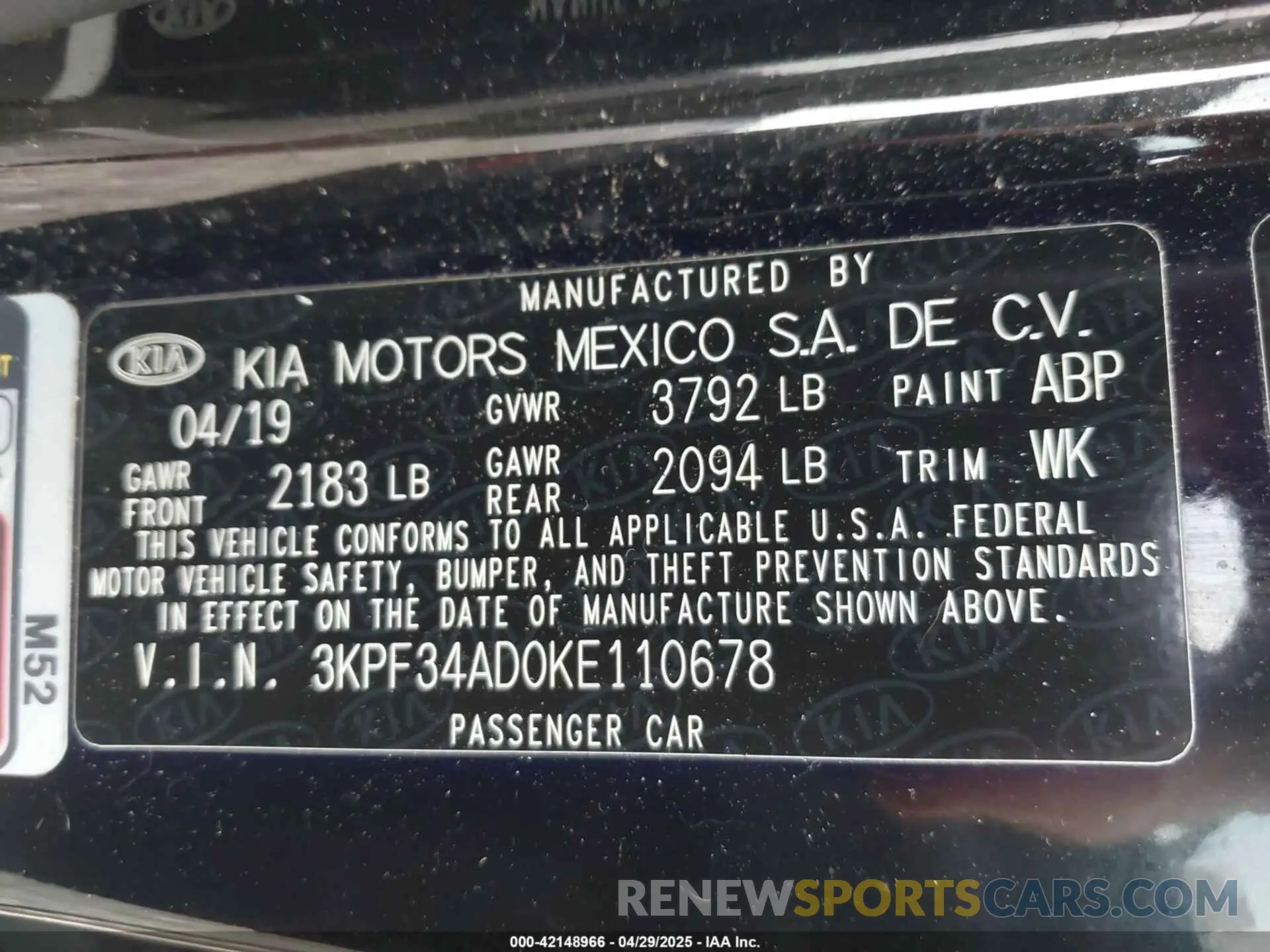 9 Фотография поврежденного автомобиля 3KPF34AD0KE110678 KIA FORTE 2019