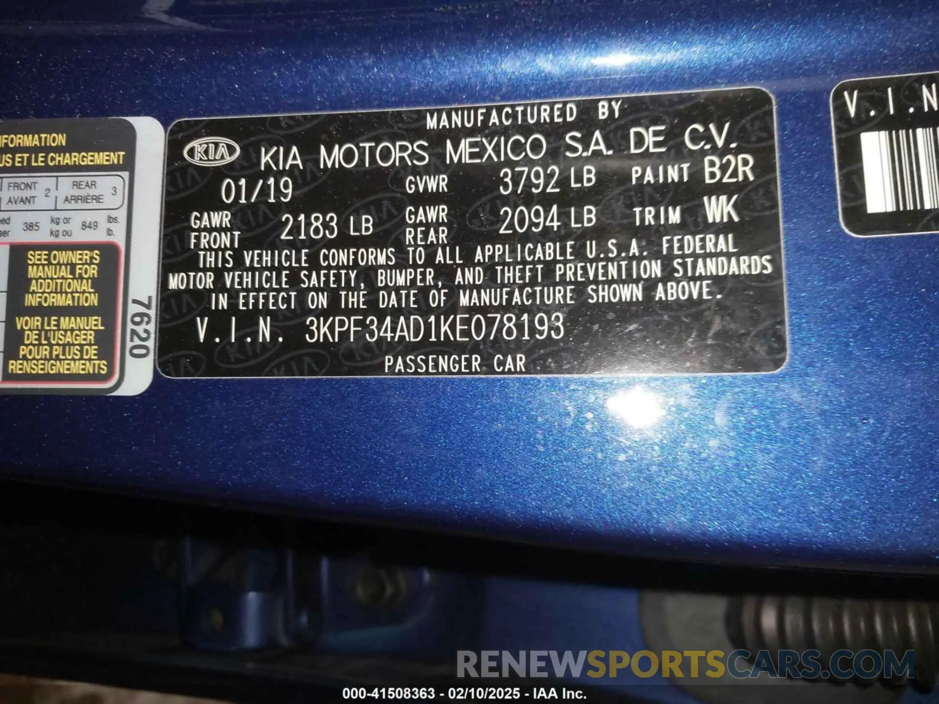 9 Фотография поврежденного автомобиля 3KPF34AD1KE078193 KIA FORTE 2019