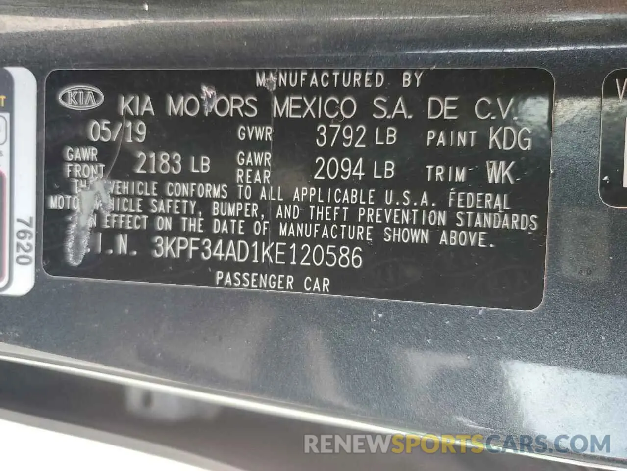 12 Фотография поврежденного автомобиля 3KPF34AD1KE120586 KIA FORTE 2019