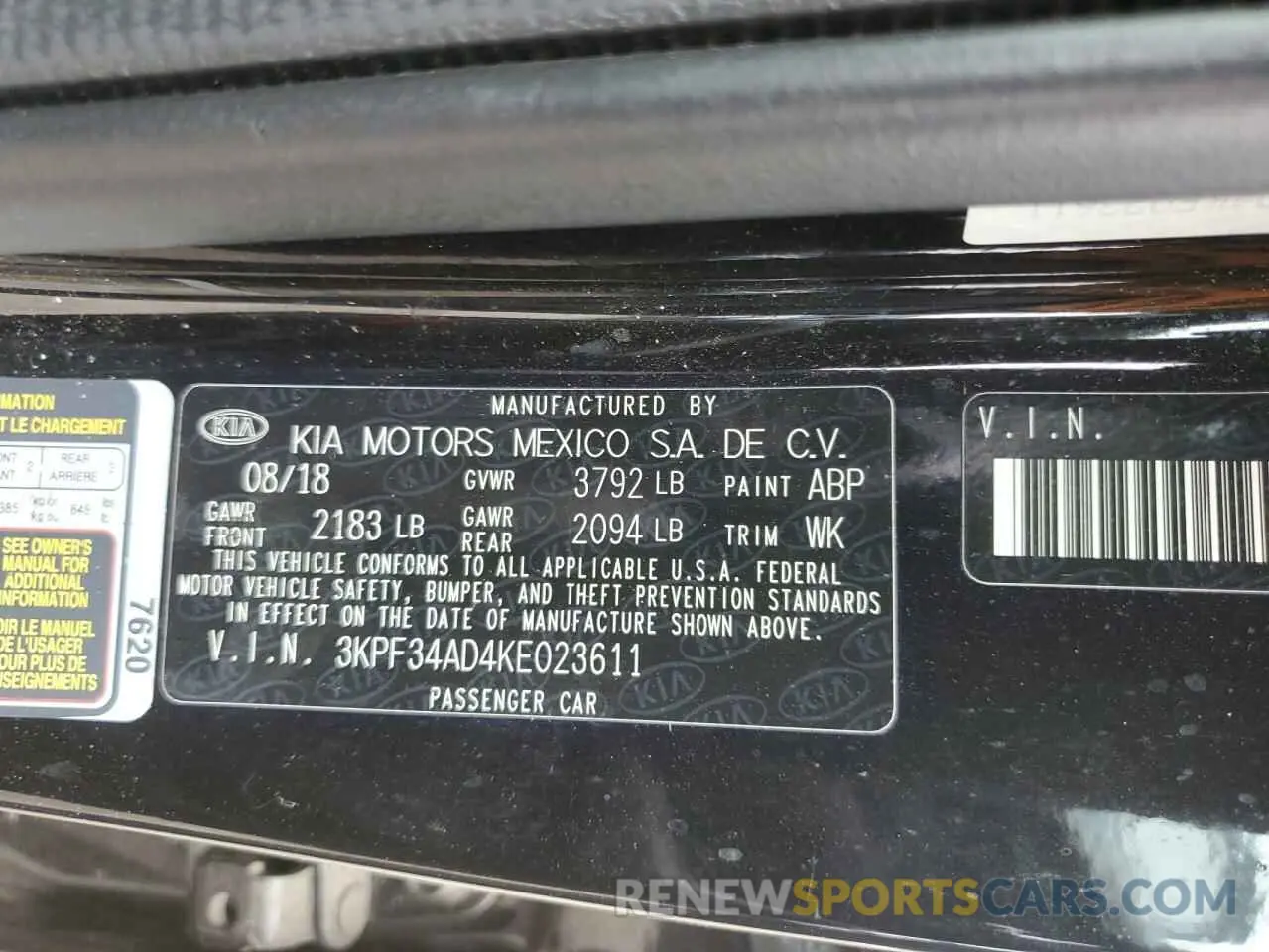 13 Фотография поврежденного автомобиля 3KPF34AD4KE023611 KIA FORTE 2019