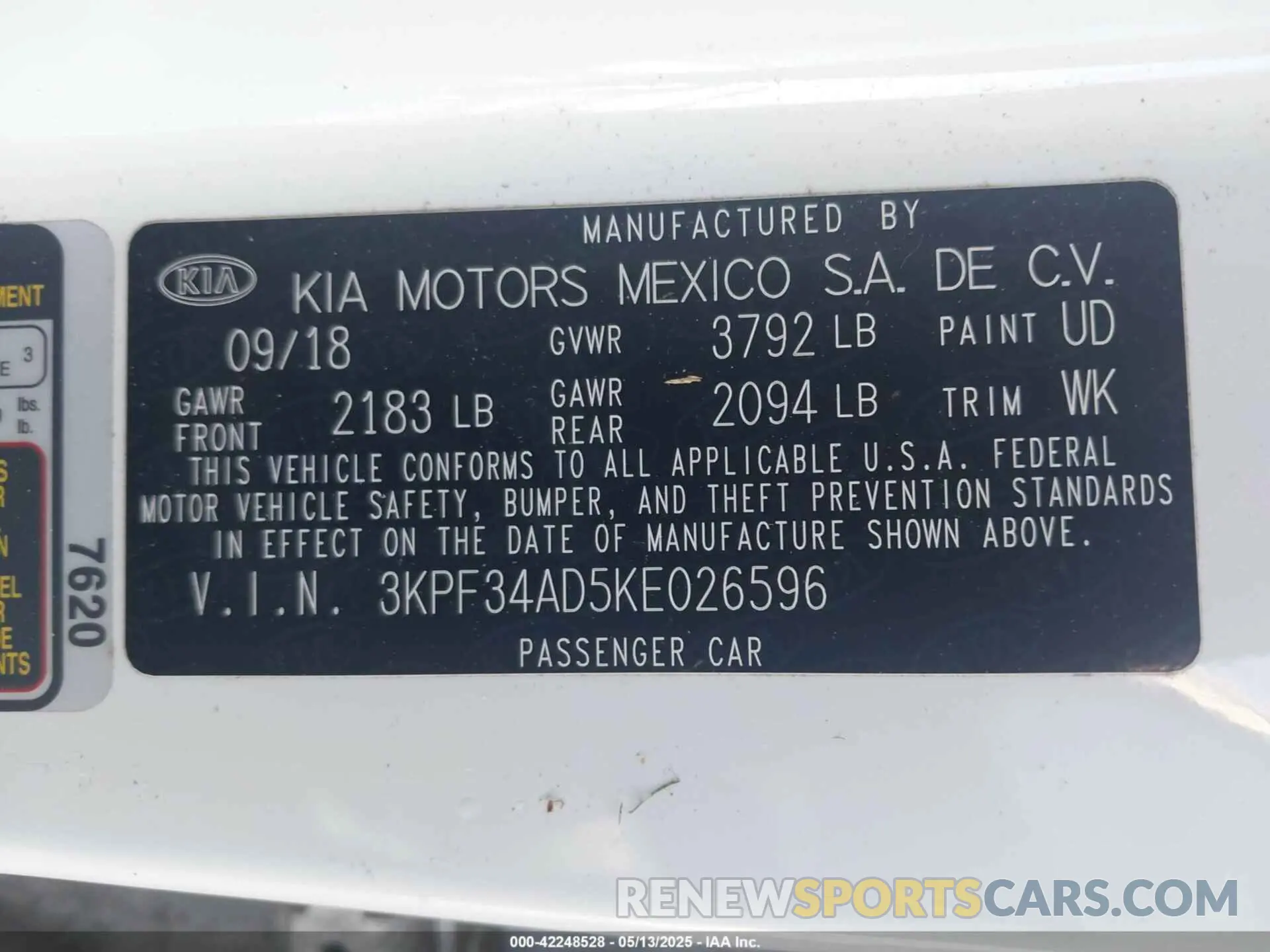 9 Фотография поврежденного автомобиля 3KPF34AD5KE026596 KIA FORTE 2019