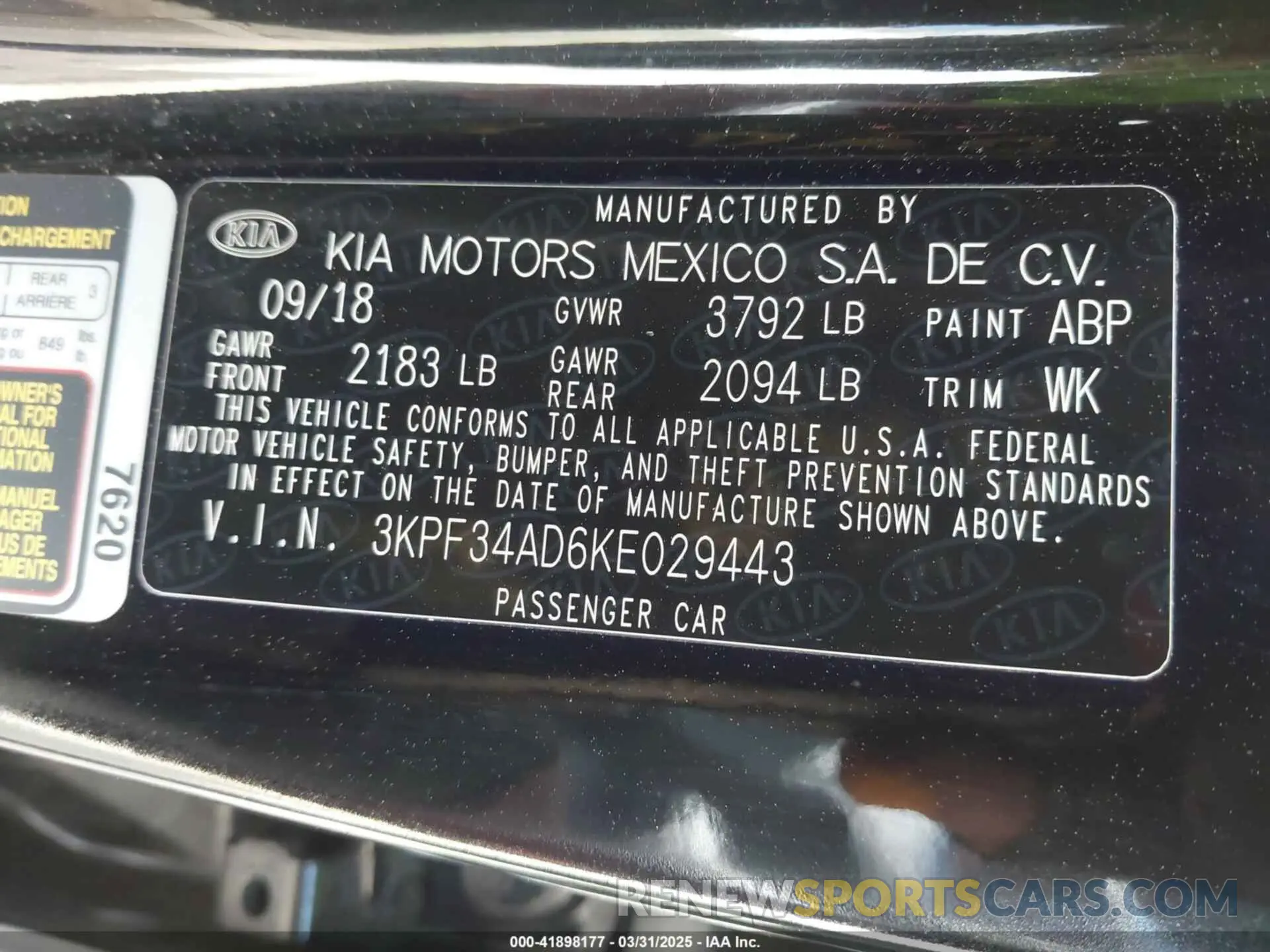9 Photograph of a damaged car 3KPF34AD6KE029443 KIA FORTE 2019