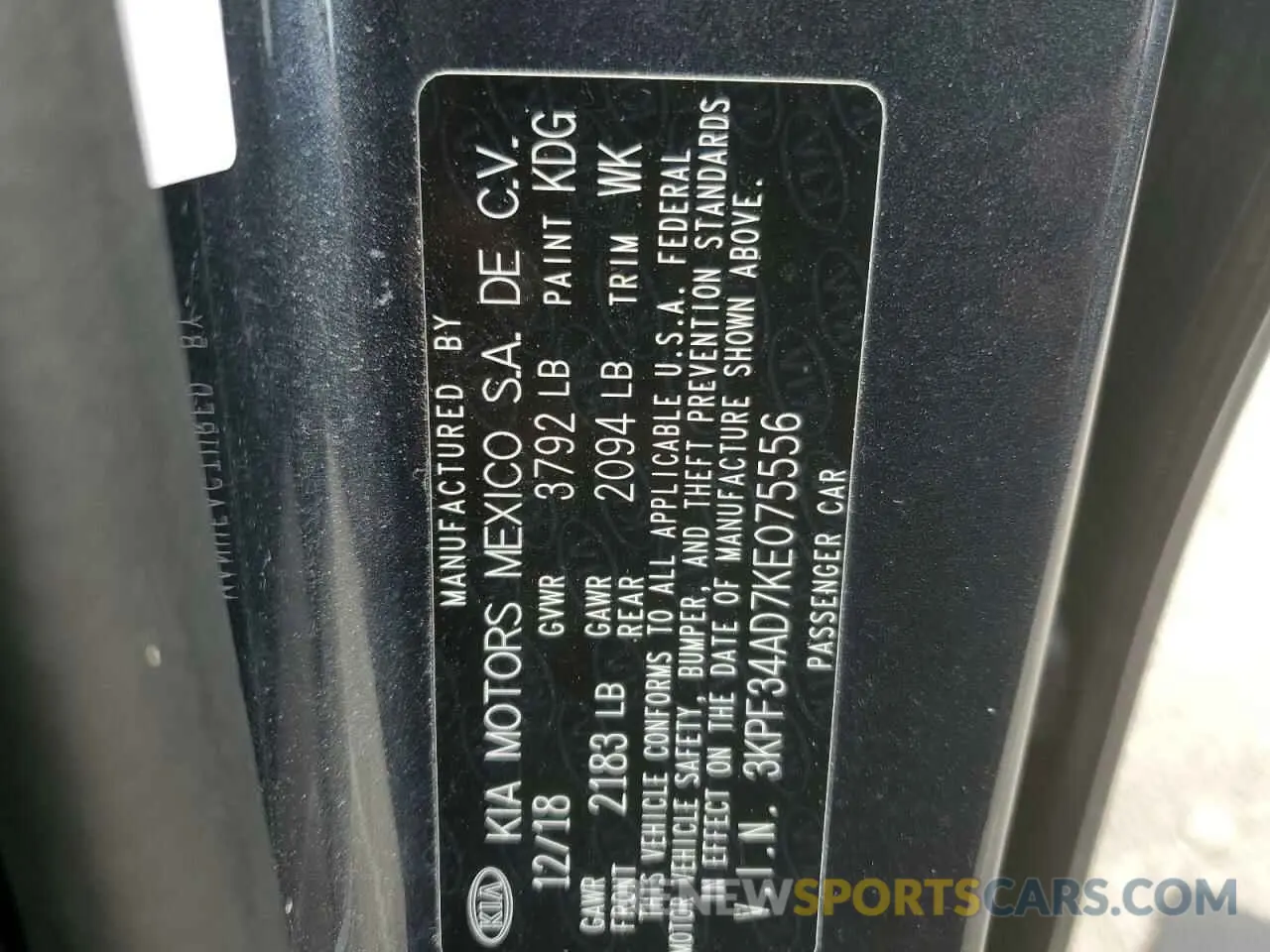 12 Фотография поврежденного автомобиля 3KPF34AD7KE075556 KIA FORTE 2019