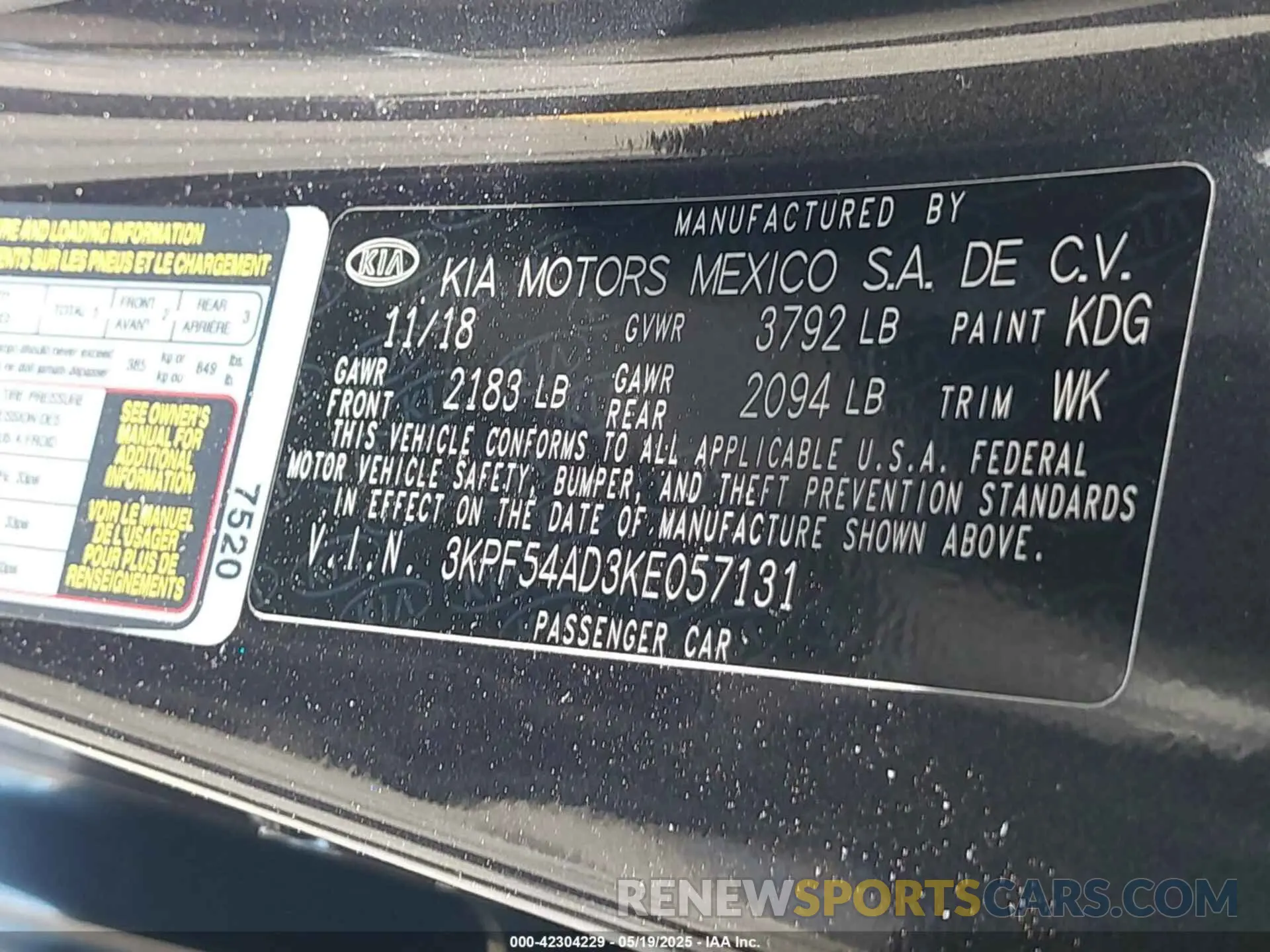 9 Фотография поврежденного автомобиля 3KPF54AD3KE057131 KIA FORTE 2019