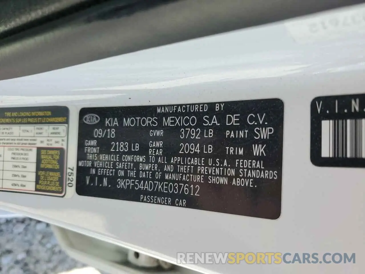 13 Photograph of a damaged car 3KPF54AD7KE037612 KIA FORTE 2019