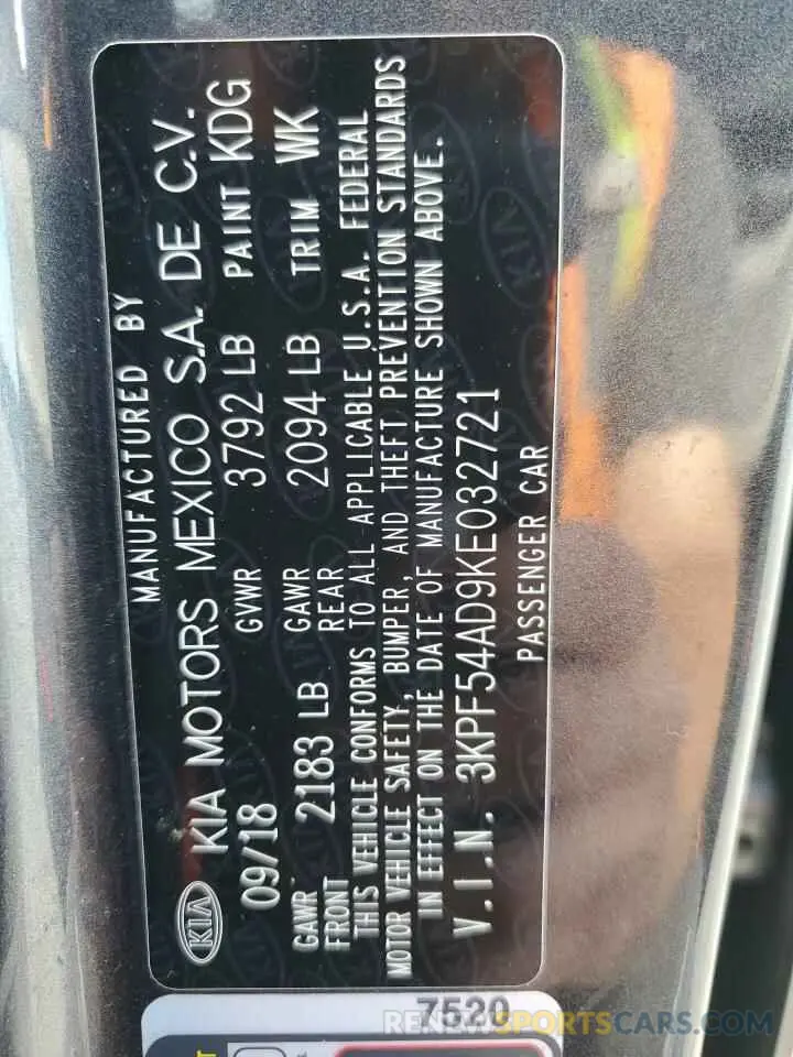12 Photograph of a damaged car 3KPF54AD9KE032721 KIA FORTE 2019
