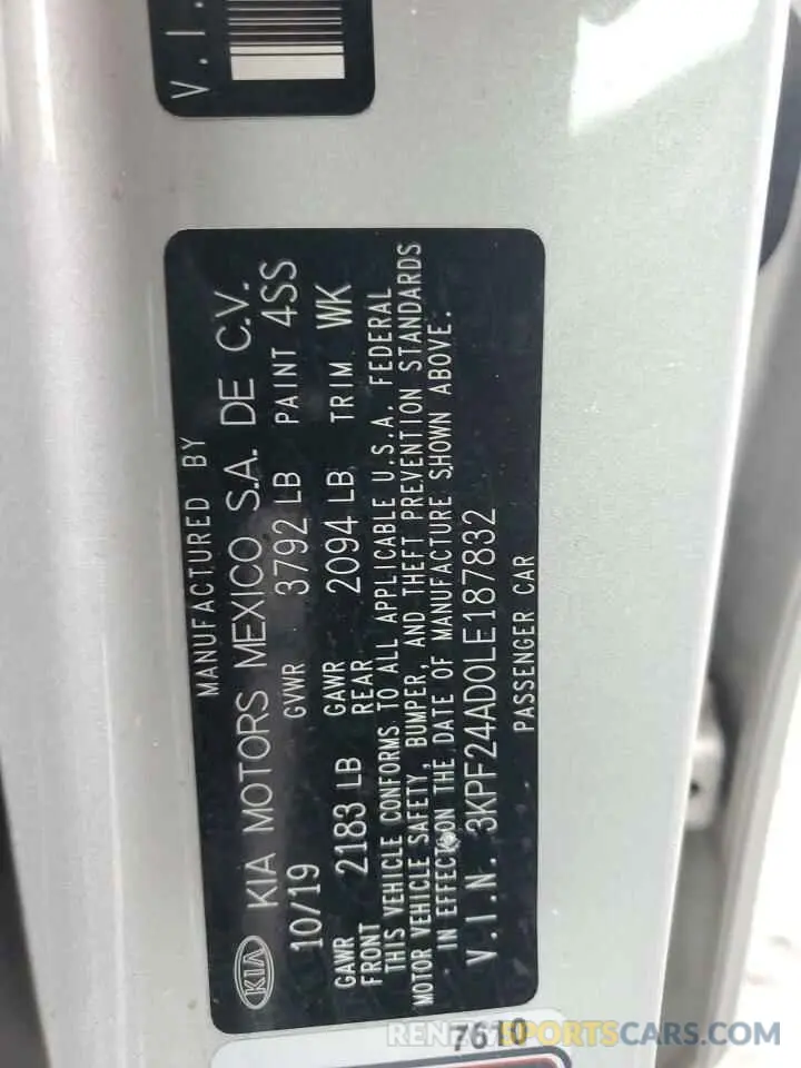 12 Фотография поврежденного автомобиля 3KPF24AD0LE187832 KIA FORTE 2020