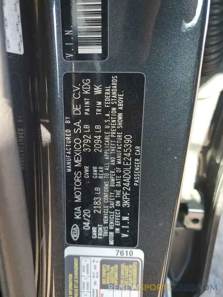 12 Фотография поврежденного автомобиля 3KPF24AD0LE245390 KIA FORTE 2020