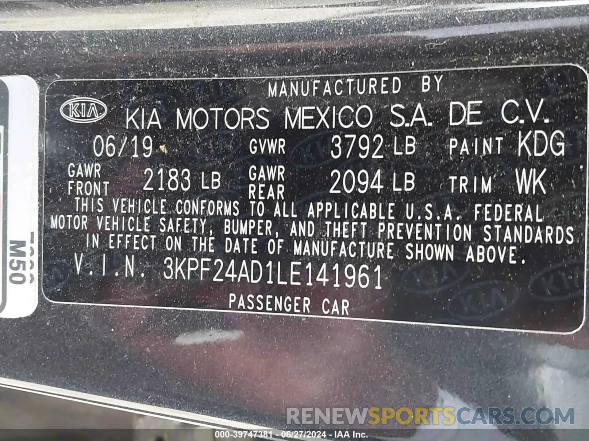 9 Фотография поврежденного автомобиля 3KPF24AD1LE141961 KIA FORTE 2020