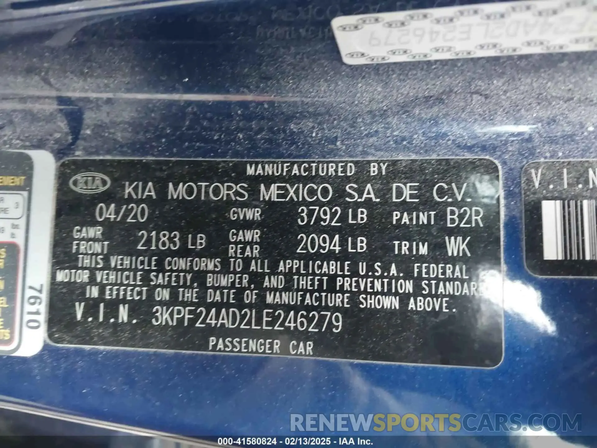 9 Photograph of a damaged car 3KPF24AD2LE246279 KIA FORTE 2020