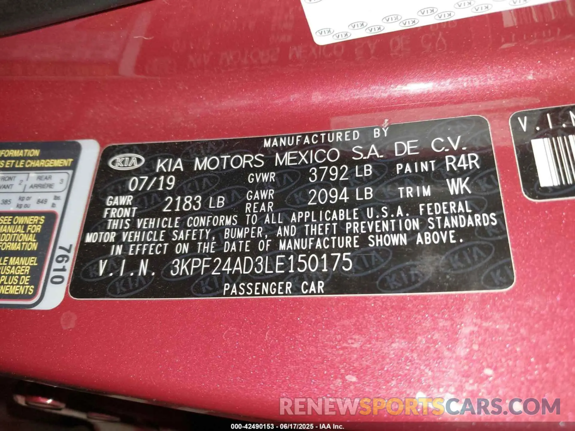 9 Фотография поврежденного автомобиля 3KPF24AD3LE150175 KIA FORTE 2020
