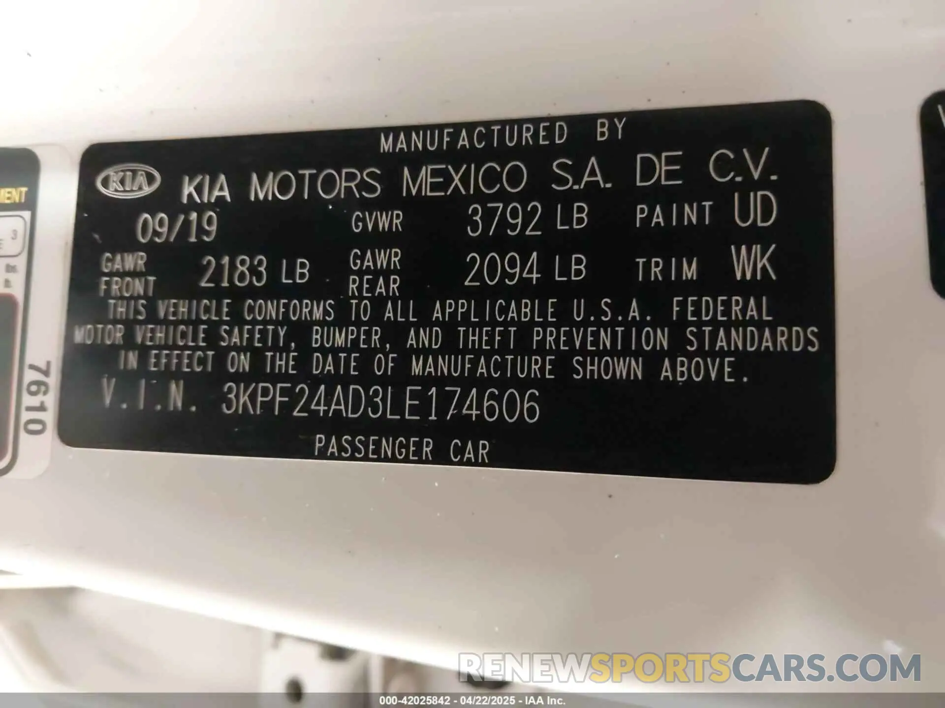 9 Фотография поврежденного автомобиля 3KPF24AD3LE174606 KIA FORTE 2020