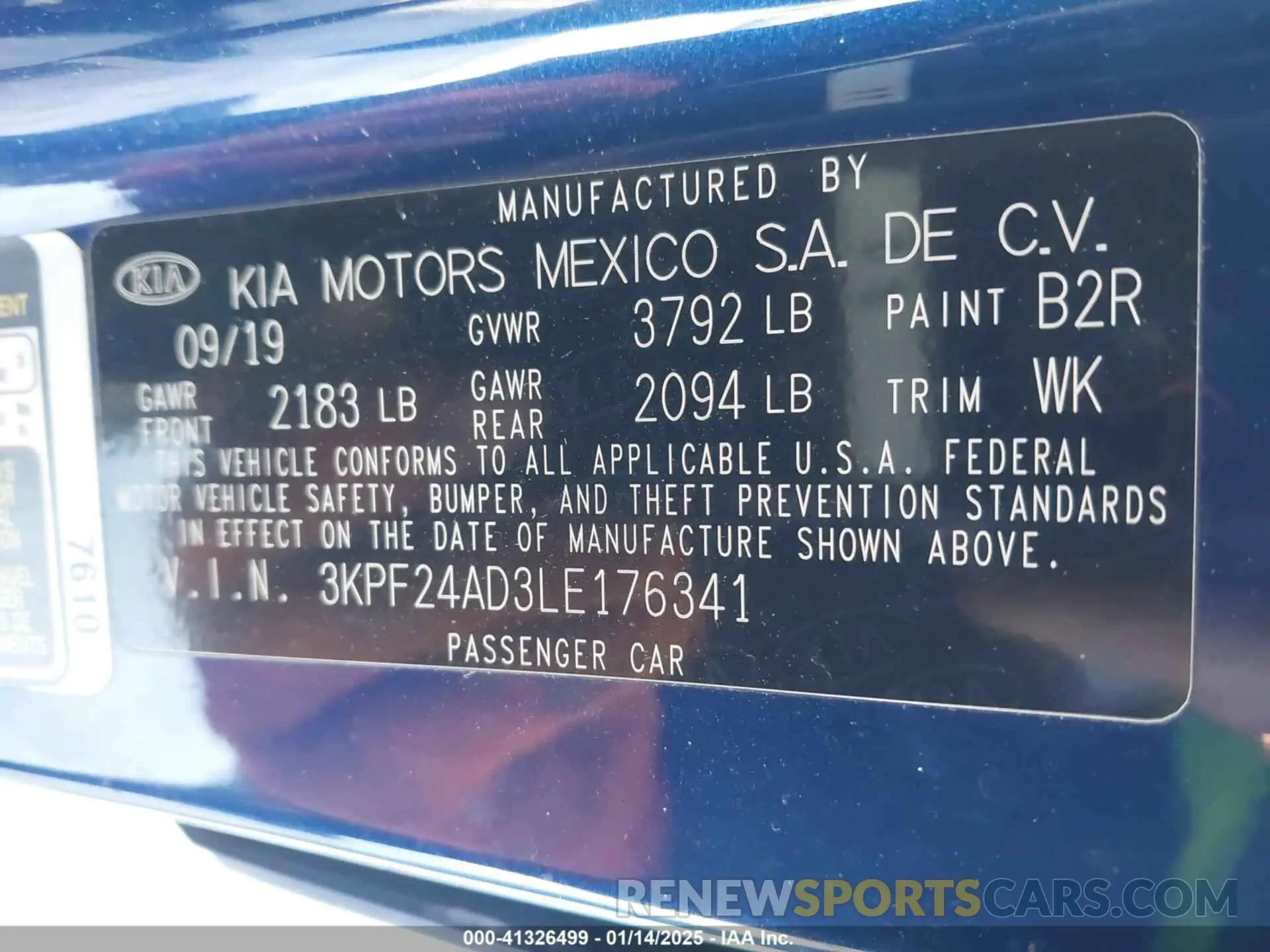 9 Фотография поврежденного автомобиля 3KPF24AD3LE176341 KIA FORTE 2020