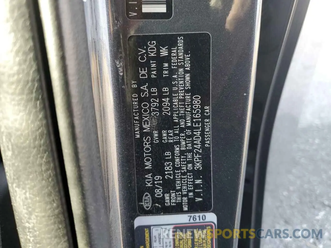 15 Photograph of a damaged car 3KPF24AD4LE165980 KIA FORTE 2020