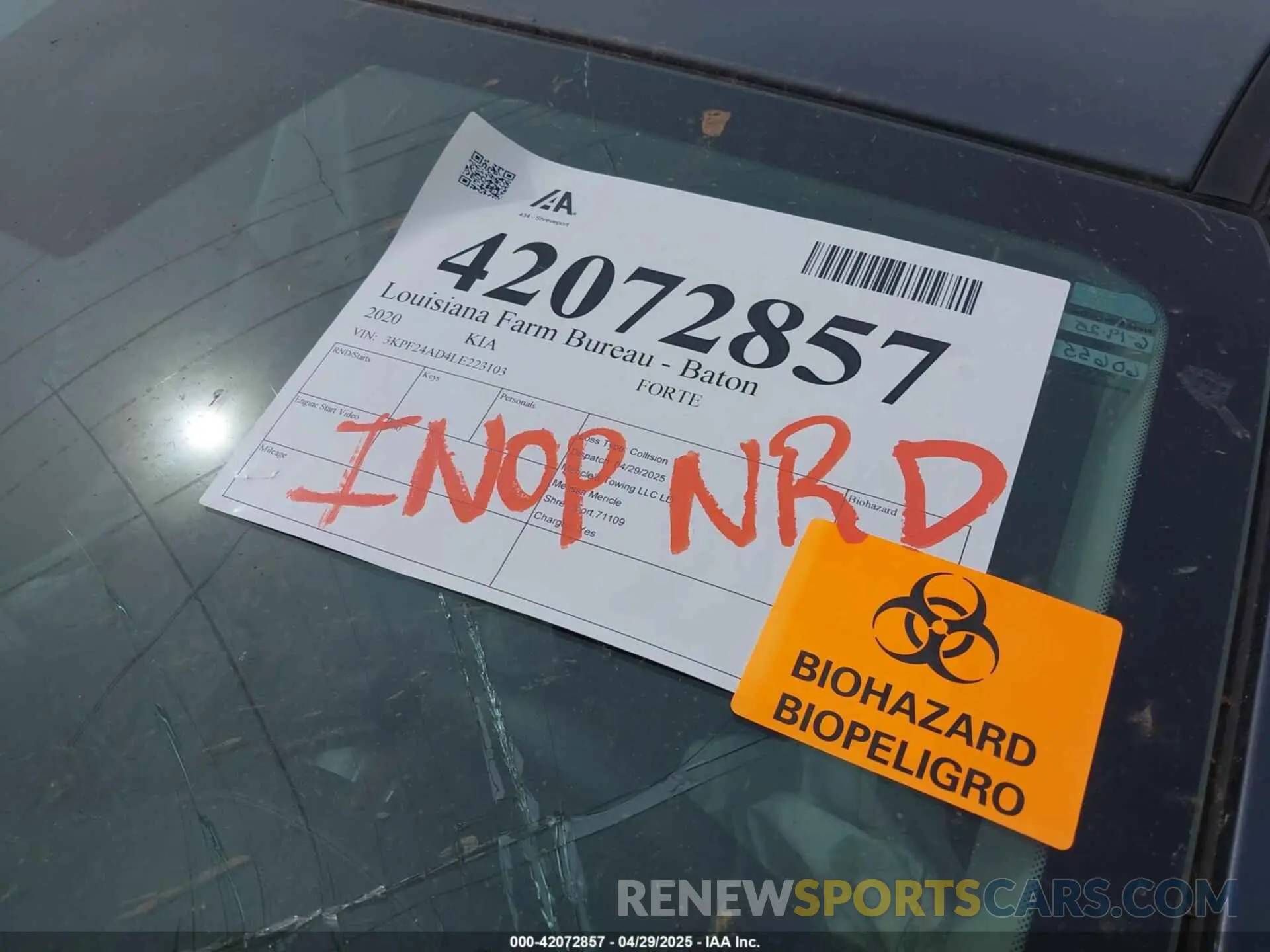 15 Photograph of a damaged car 3KPF24AD4LE223103 KIA FORTE 2020