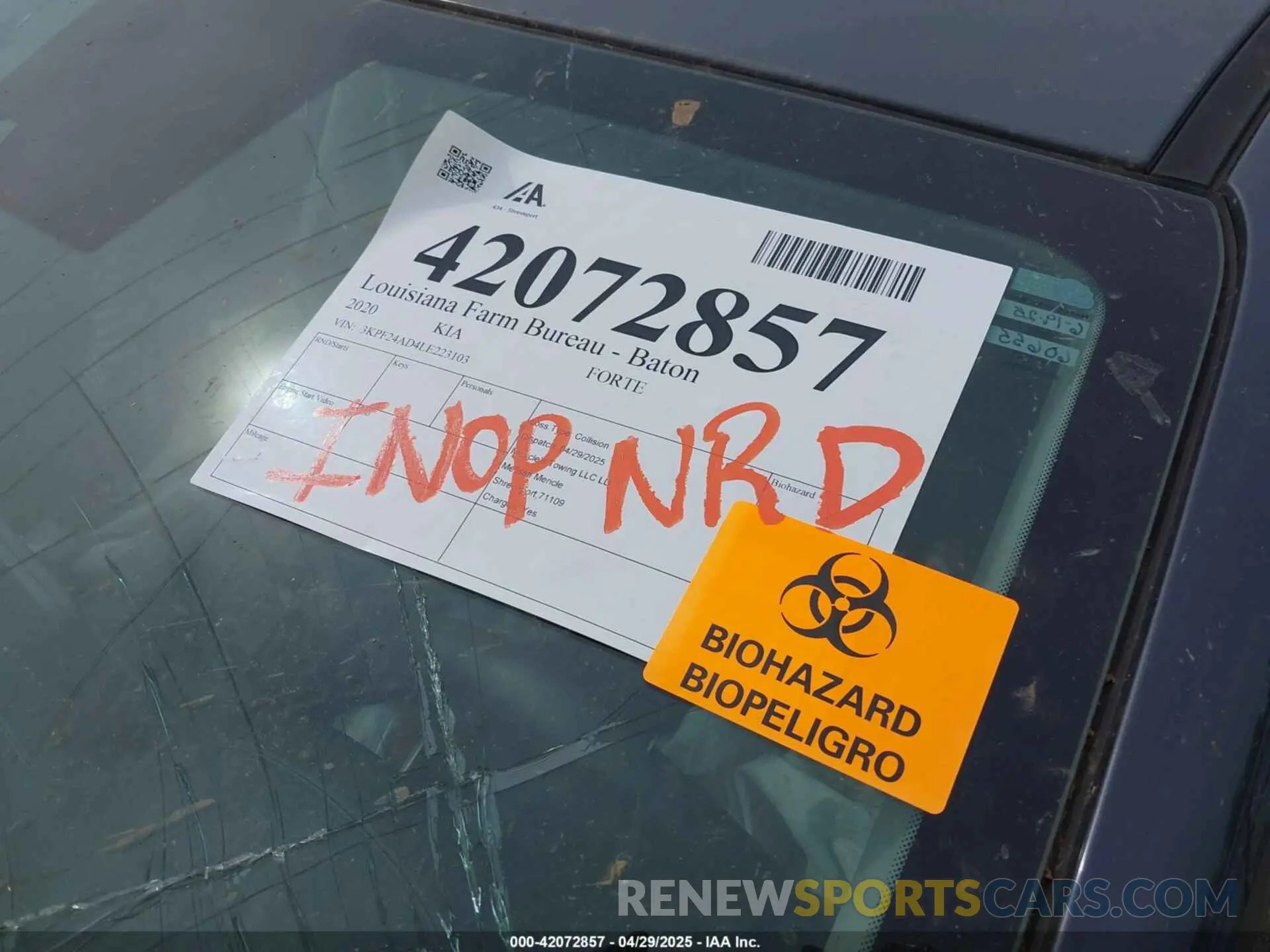 5 Photograph of a damaged car 3KPF24AD4LE223103 KIA FORTE 2020