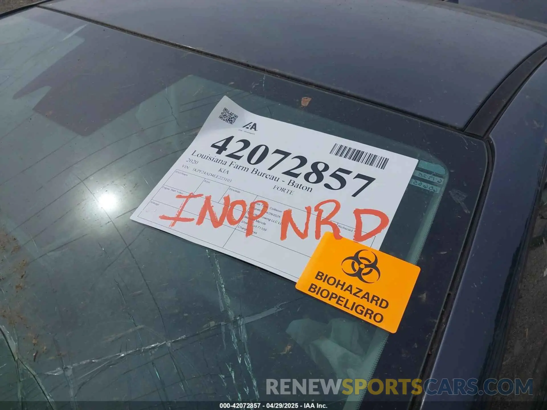 7 Photograph of a damaged car 3KPF24AD4LE223103 KIA FORTE 2020