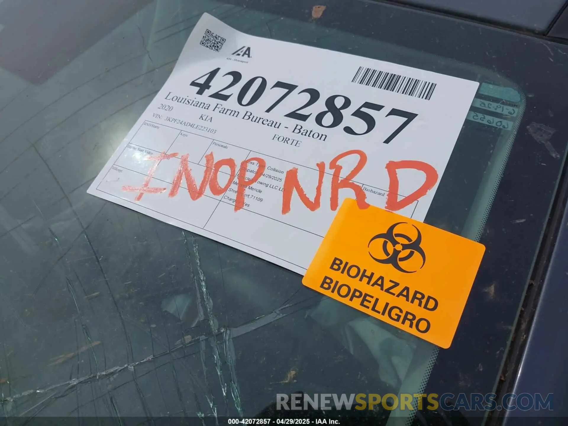8 Photograph of a damaged car 3KPF24AD4LE223103 KIA FORTE 2020