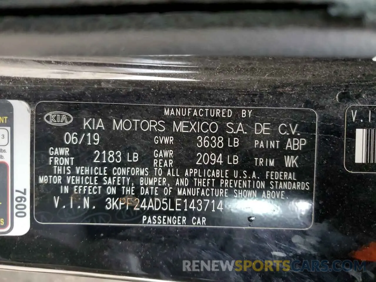 14 Фотография поврежденного автомобиля 3KPF24AD5LE143714 KIA FORTE 2020