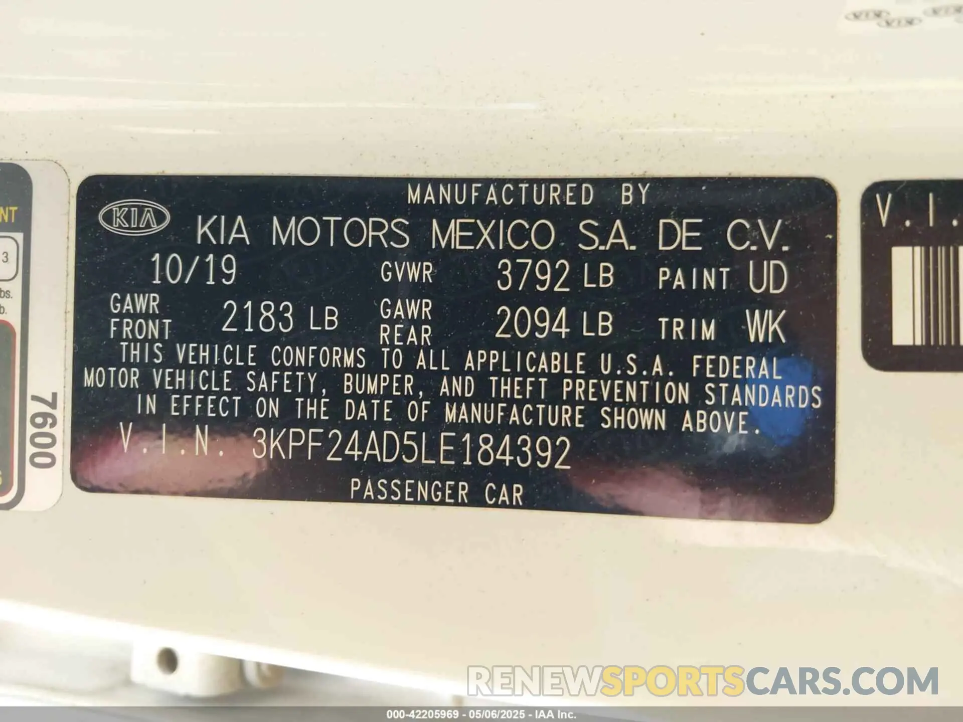 9 Фотография поврежденного автомобиля 3KPF24AD5LE184392 KIA FORTE 2020