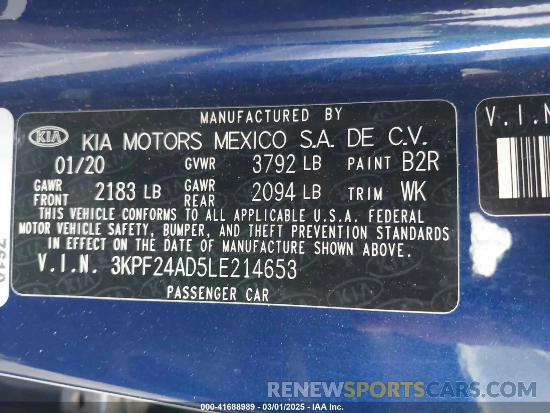 9 Photograph of a damaged car 3KPF24AD5LE214653 KIA FORTE 2020