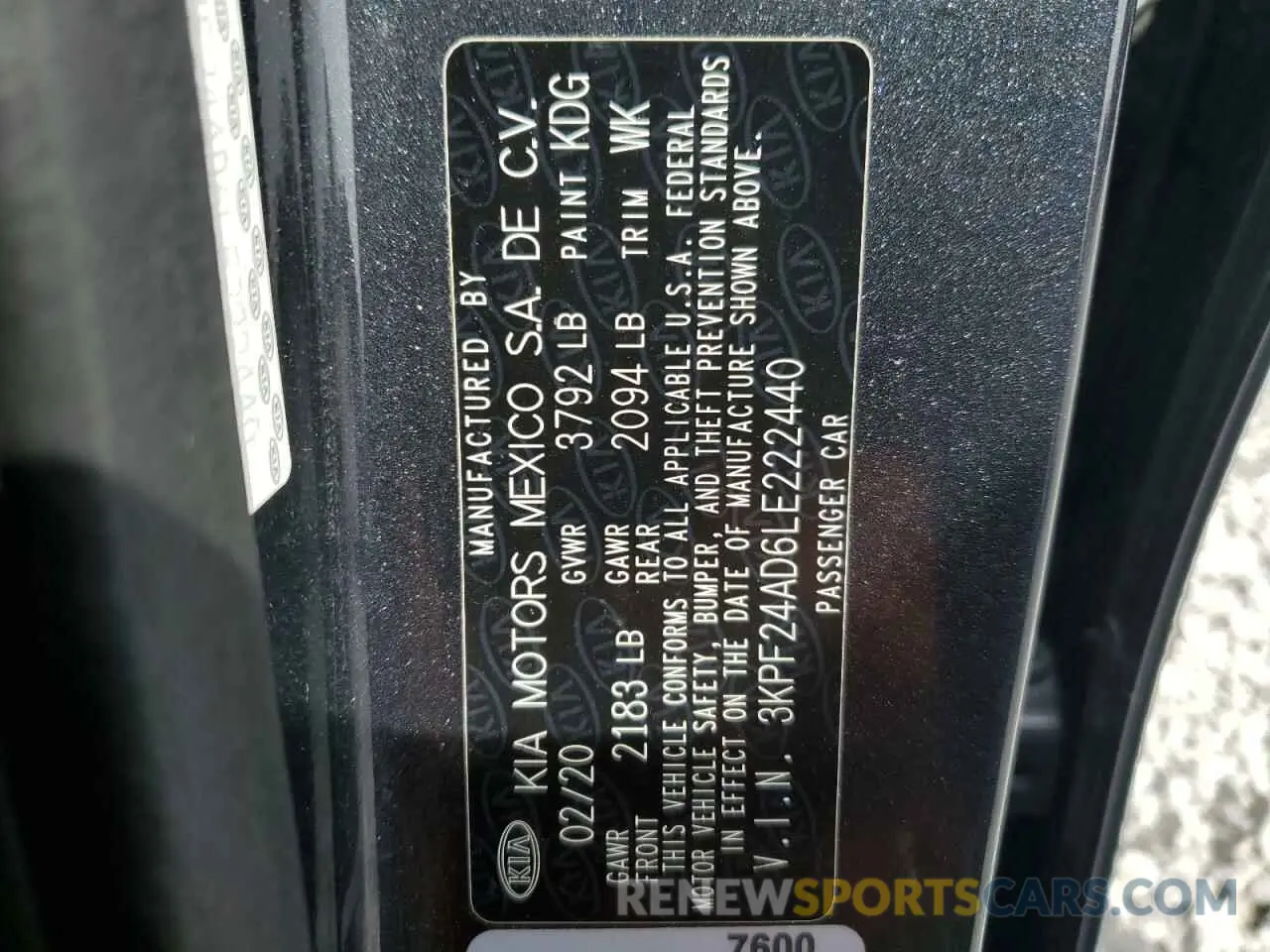 12 Фотография поврежденного автомобиля 3KPF24AD6LE222440 KIA FORTE 2020