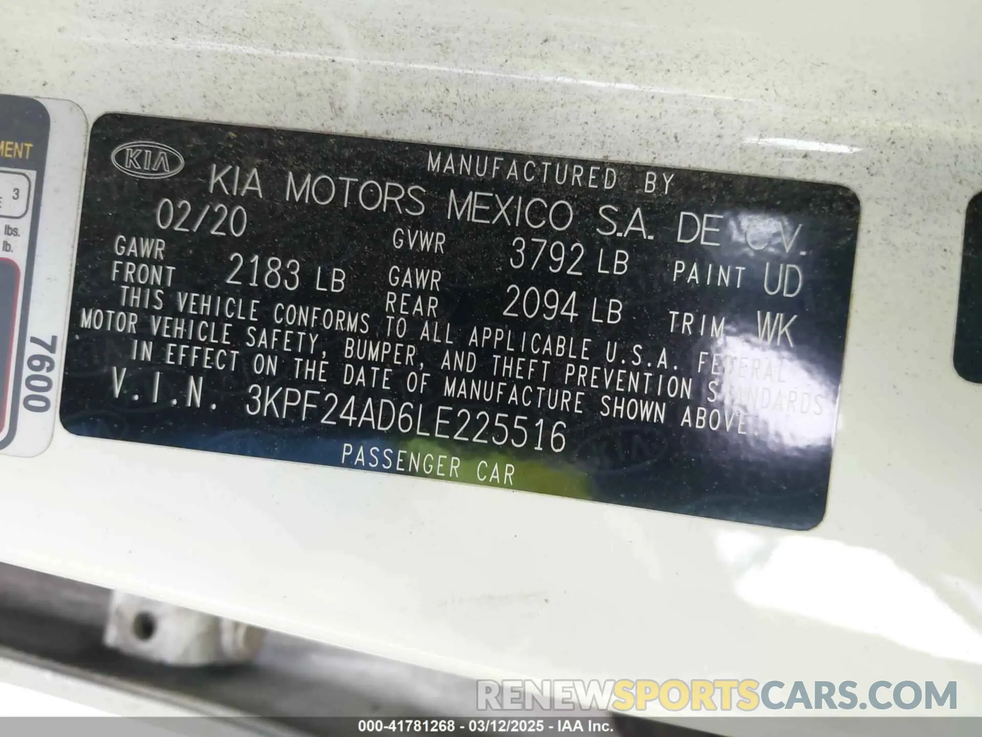 9 Фотография поврежденного автомобиля 3KPF24AD6LE225516 KIA FORTE 2020