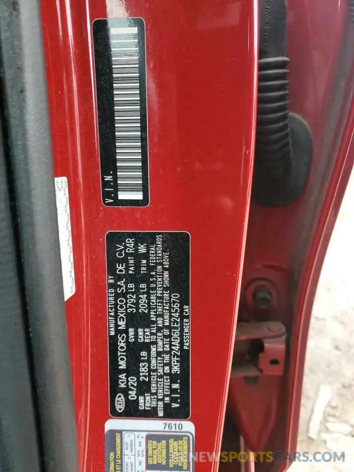 13 Фотография поврежденного автомобиля 3KPF24AD6LE245670 KIA FORTE 2020