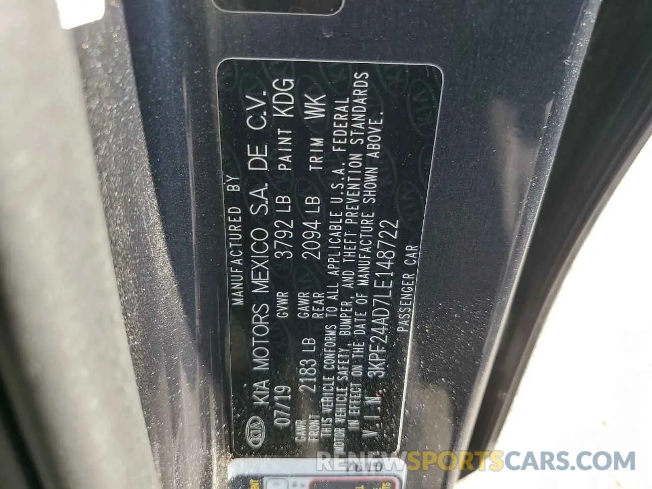 12 Фотография поврежденного автомобиля 3KPF24AD7LE148722 KIA FORTE 2020