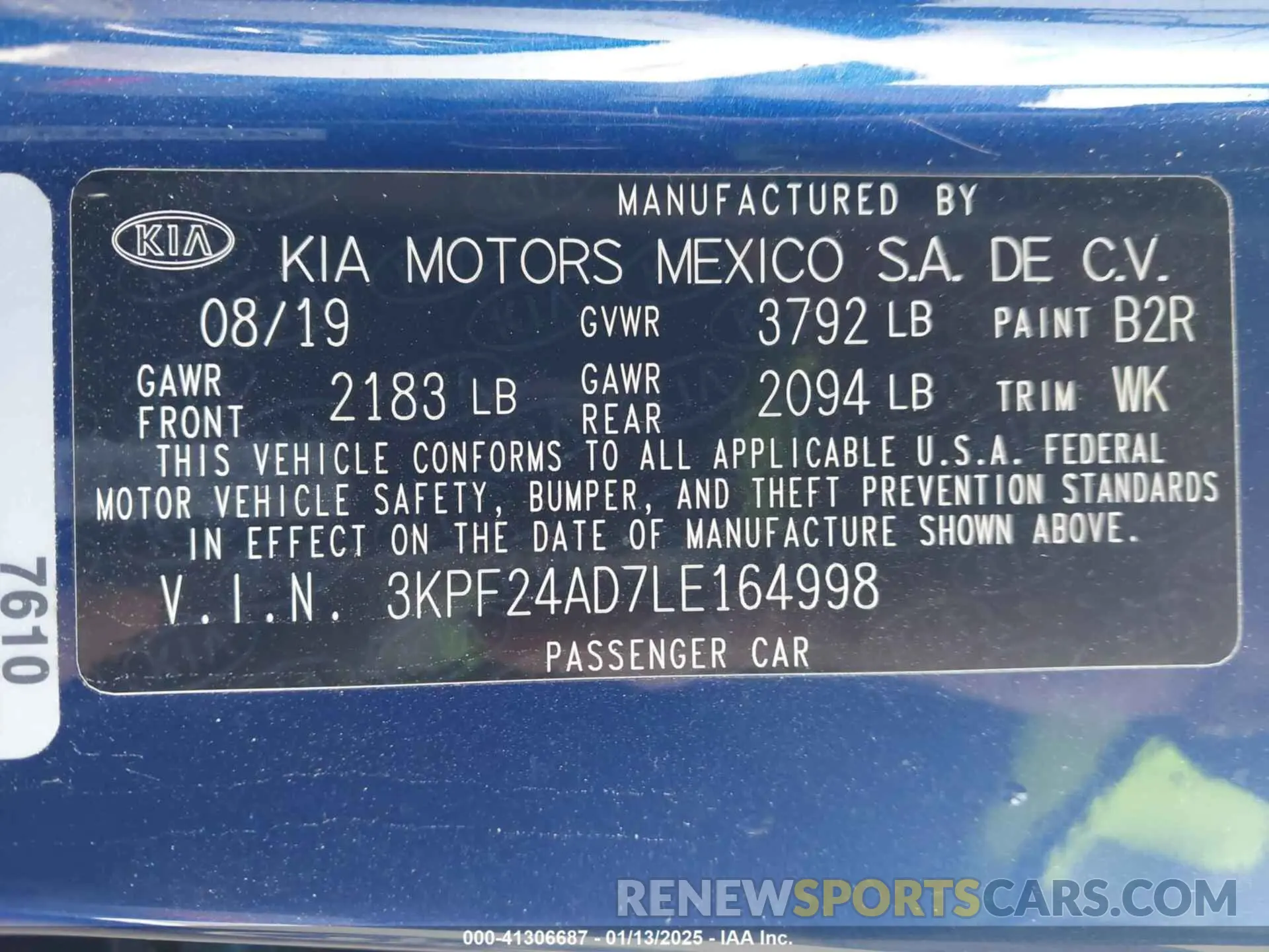 9 Фотография поврежденного автомобиля 3KPF24AD7LE164998 KIA FORTE 2020