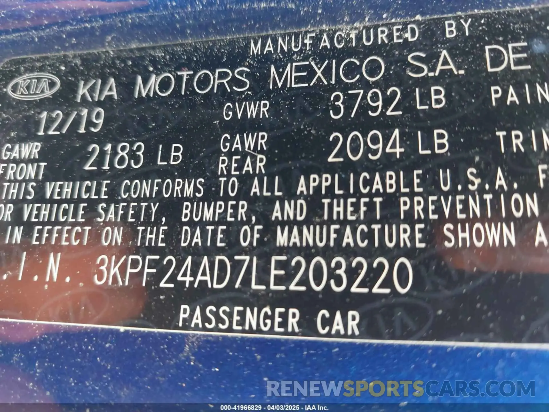 9 Фотография поврежденного автомобиля 3KPF24AD7LE203220 KIA FORTE 2020