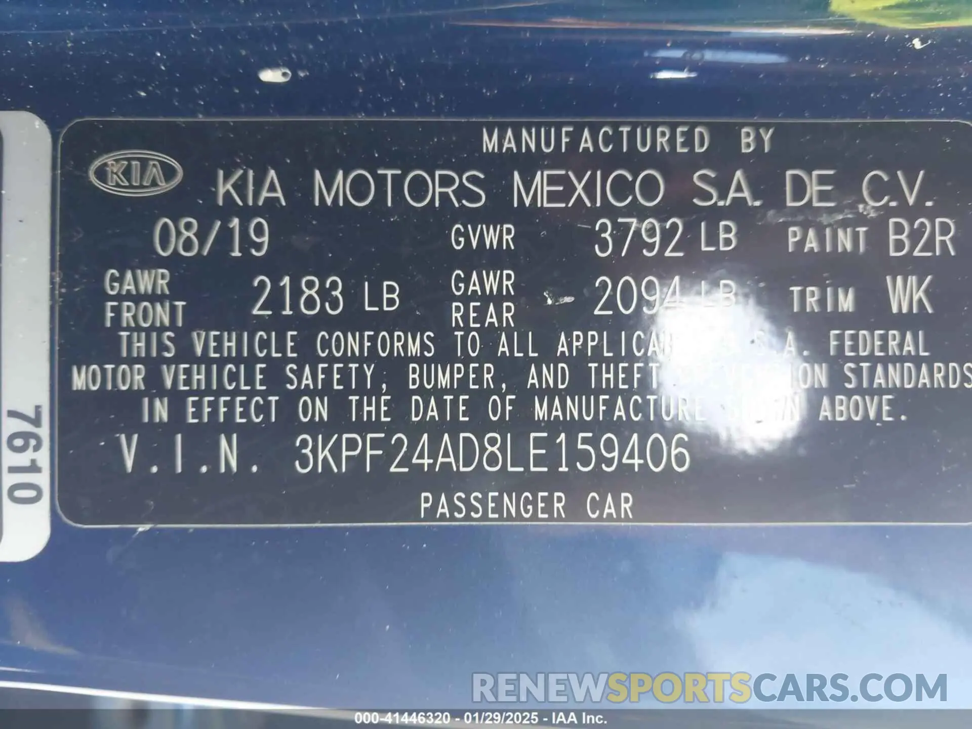 9 Фотография поврежденного автомобиля 3KPF24AD8LE159406 KIA FORTE 2020