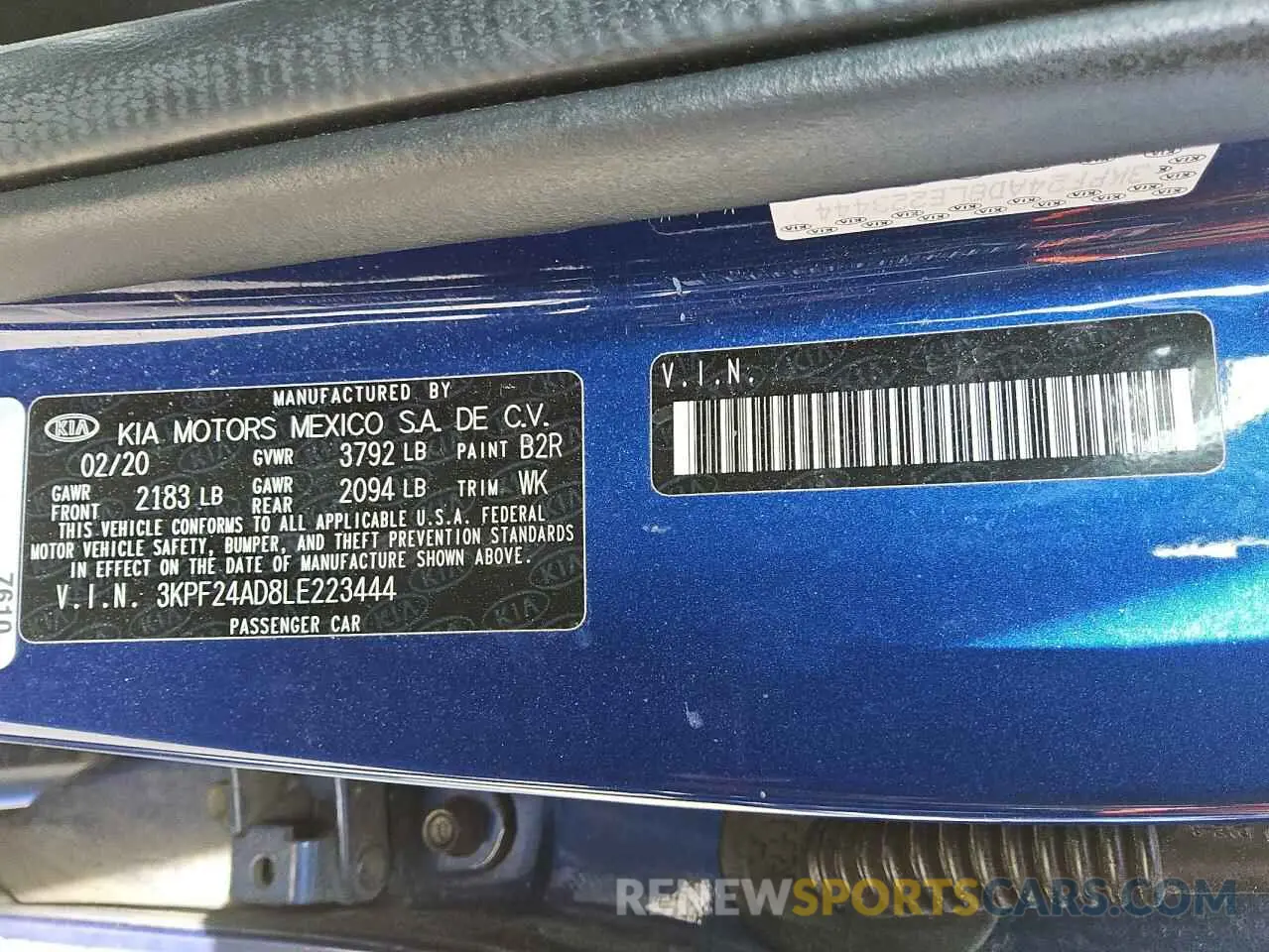 12 Фотография поврежденного автомобиля 3KPF24AD8LE223444 KIA FORTE 2020