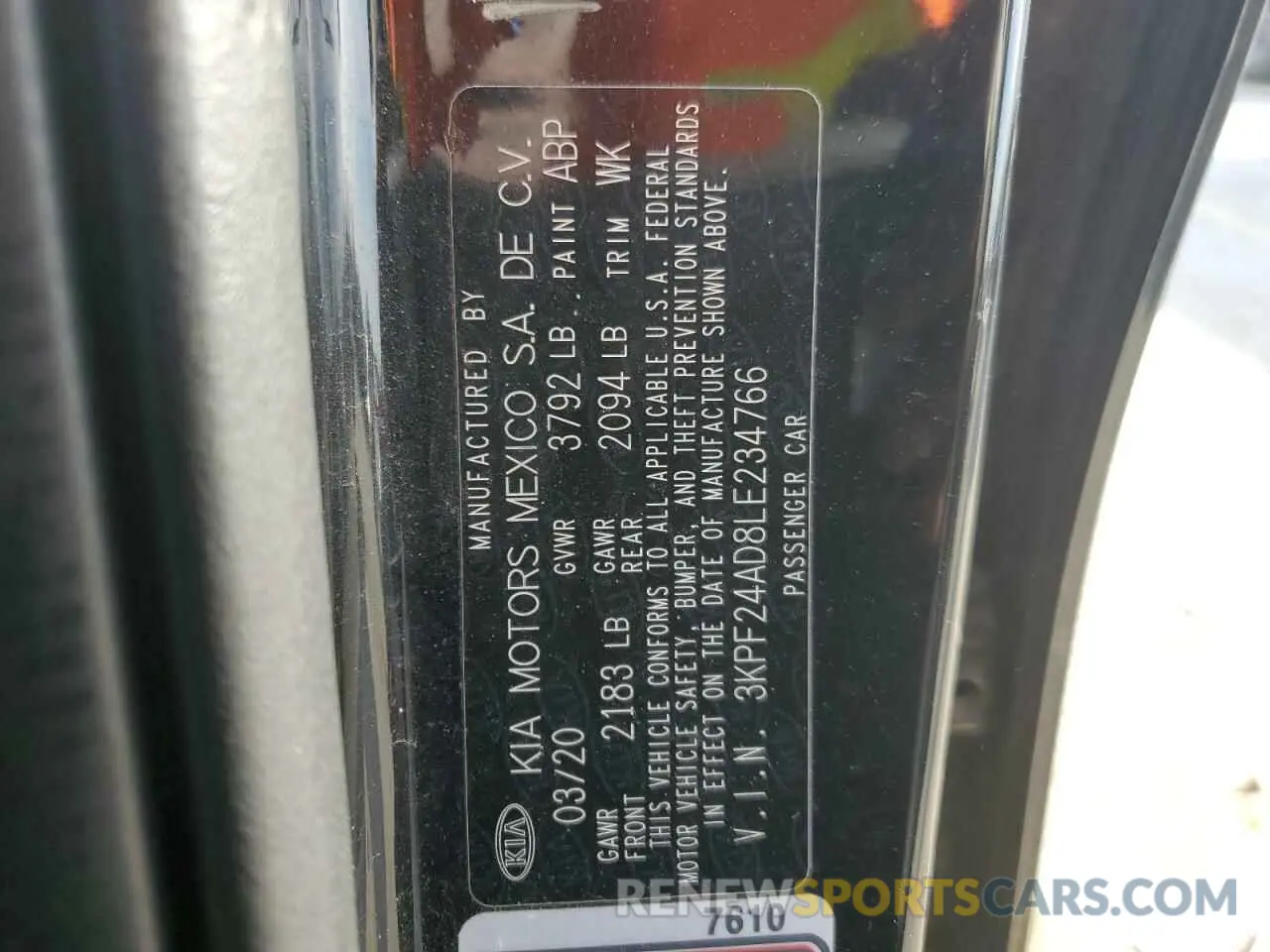 13 Фотография поврежденного автомобиля 3KPF24AD8LE234766 KIA FORTE 2020