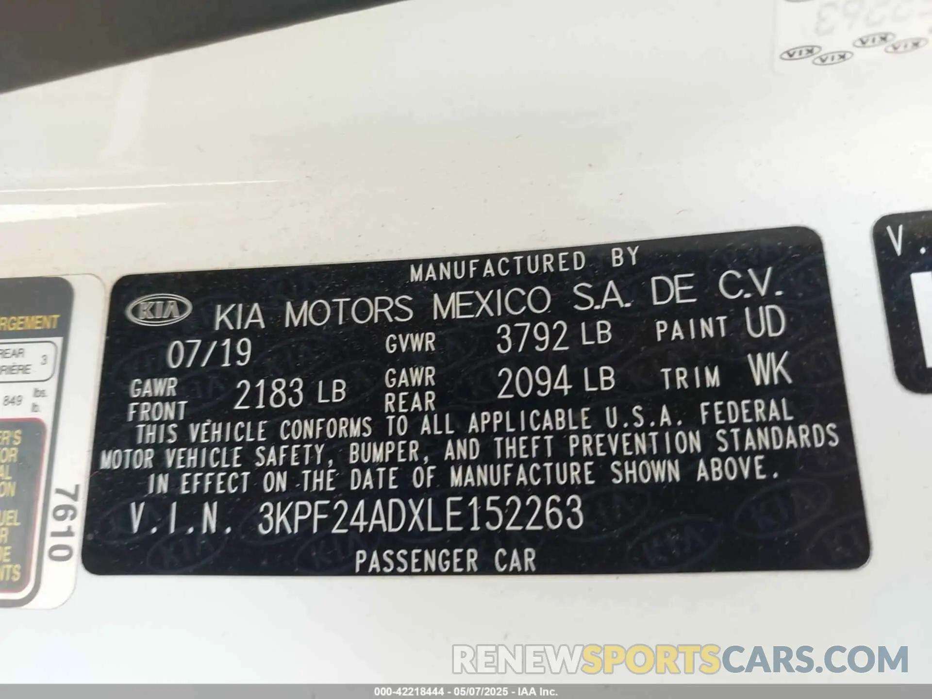 9 Фотография поврежденного автомобиля 3KPF24ADXLE152263 KIA FORTE 2020