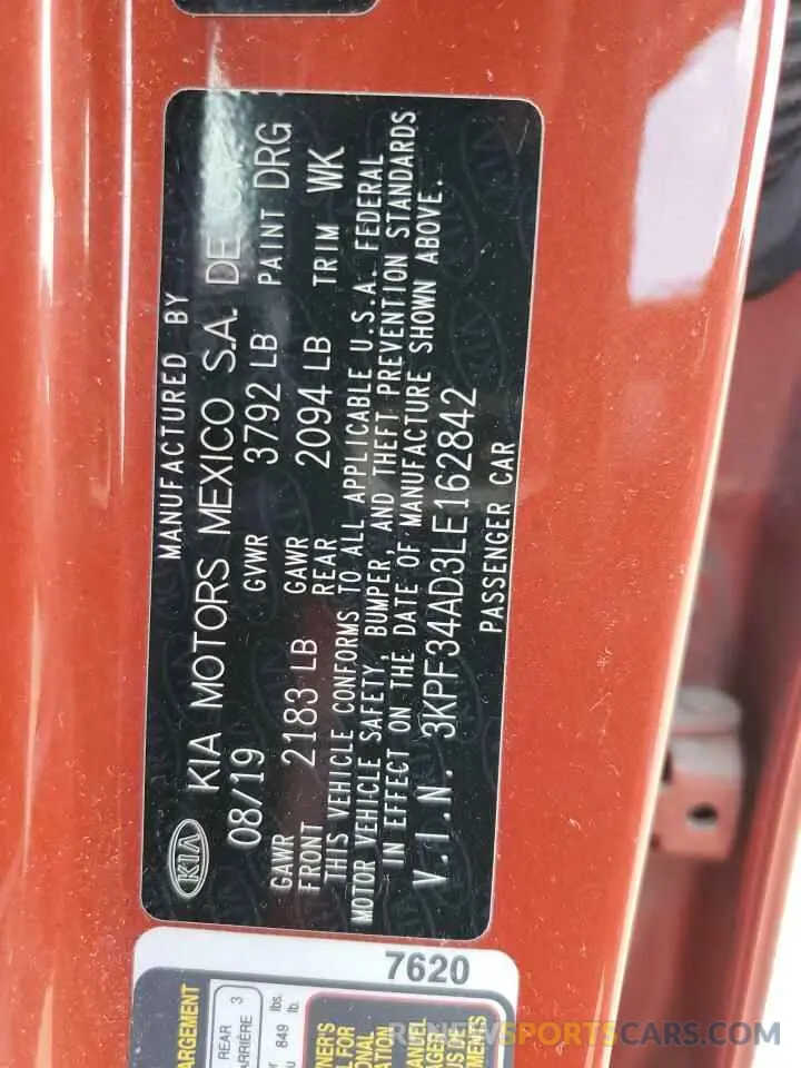12 Фотография поврежденного автомобиля 3KPF34AD3LE162842 KIA FORTE 2020