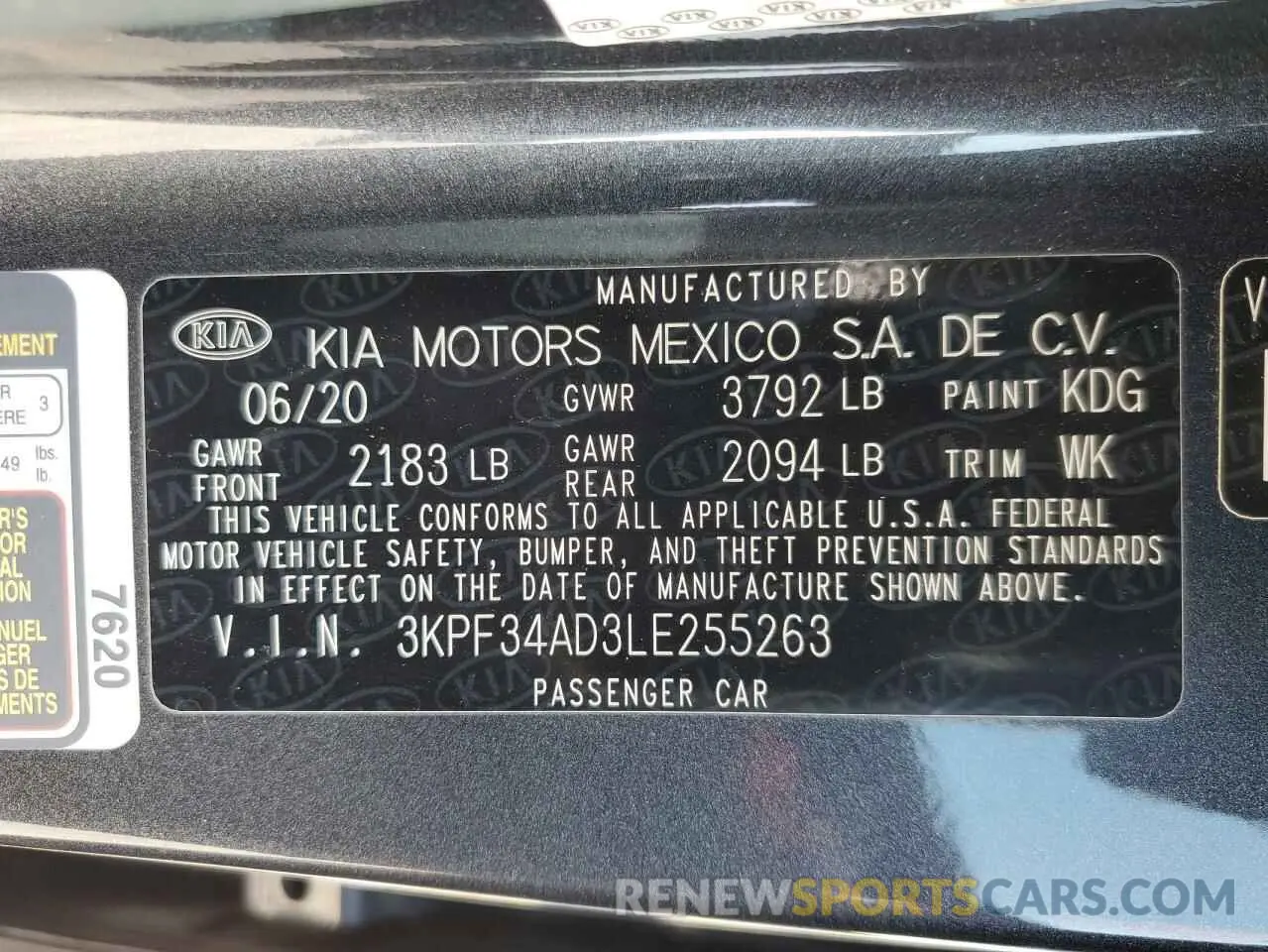 13 Фотография поврежденного автомобиля 3KPF34AD3LE255263 KIA FORTE 2020