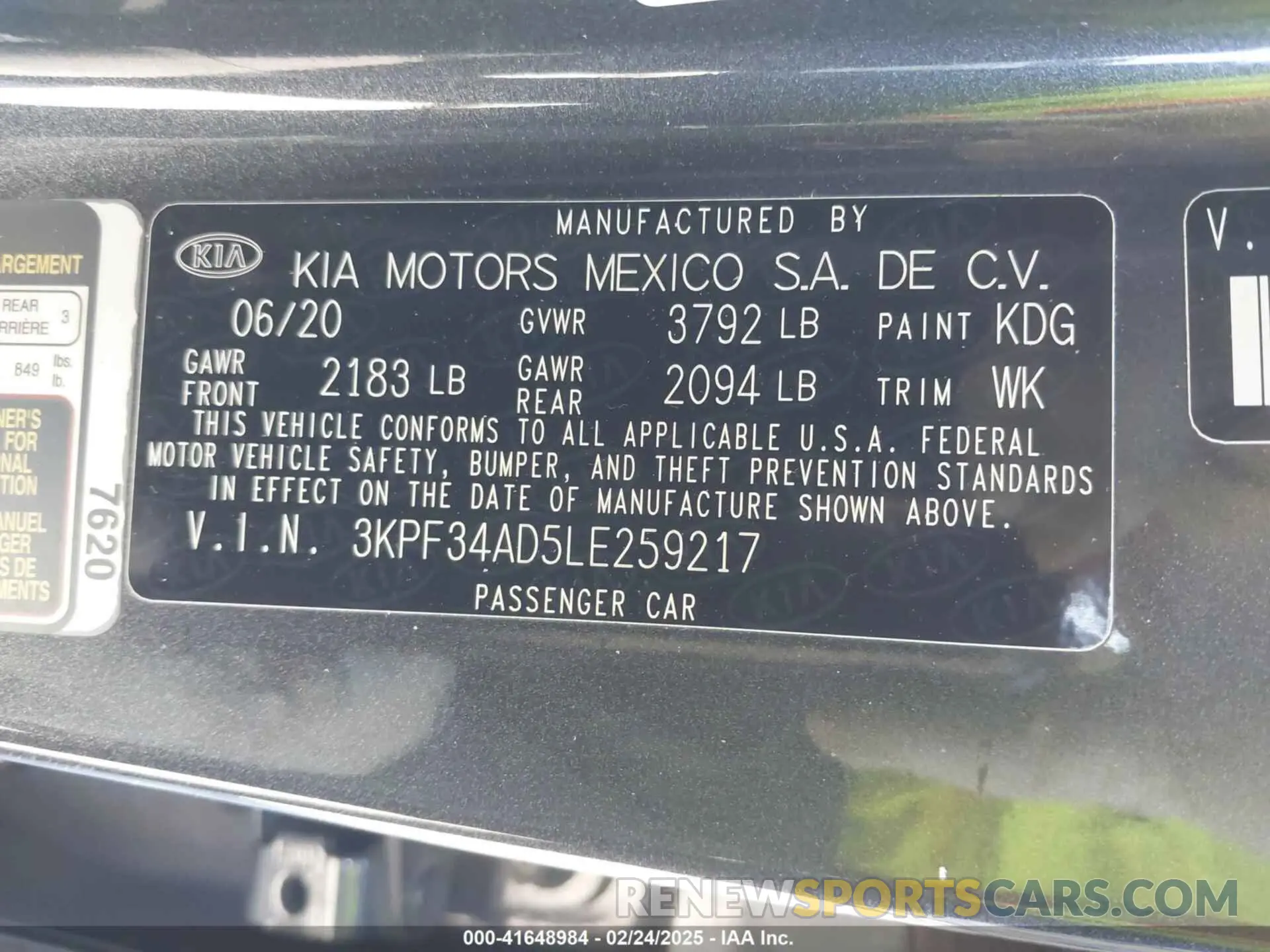 9 Фотография поврежденного автомобиля 3KPF34AD5LE259217 KIA FORTE 2020