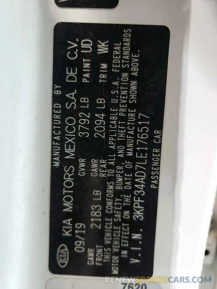 12 Фотография поврежденного автомобиля 3KPF34AD7LE176517 KIA FORTE 2020